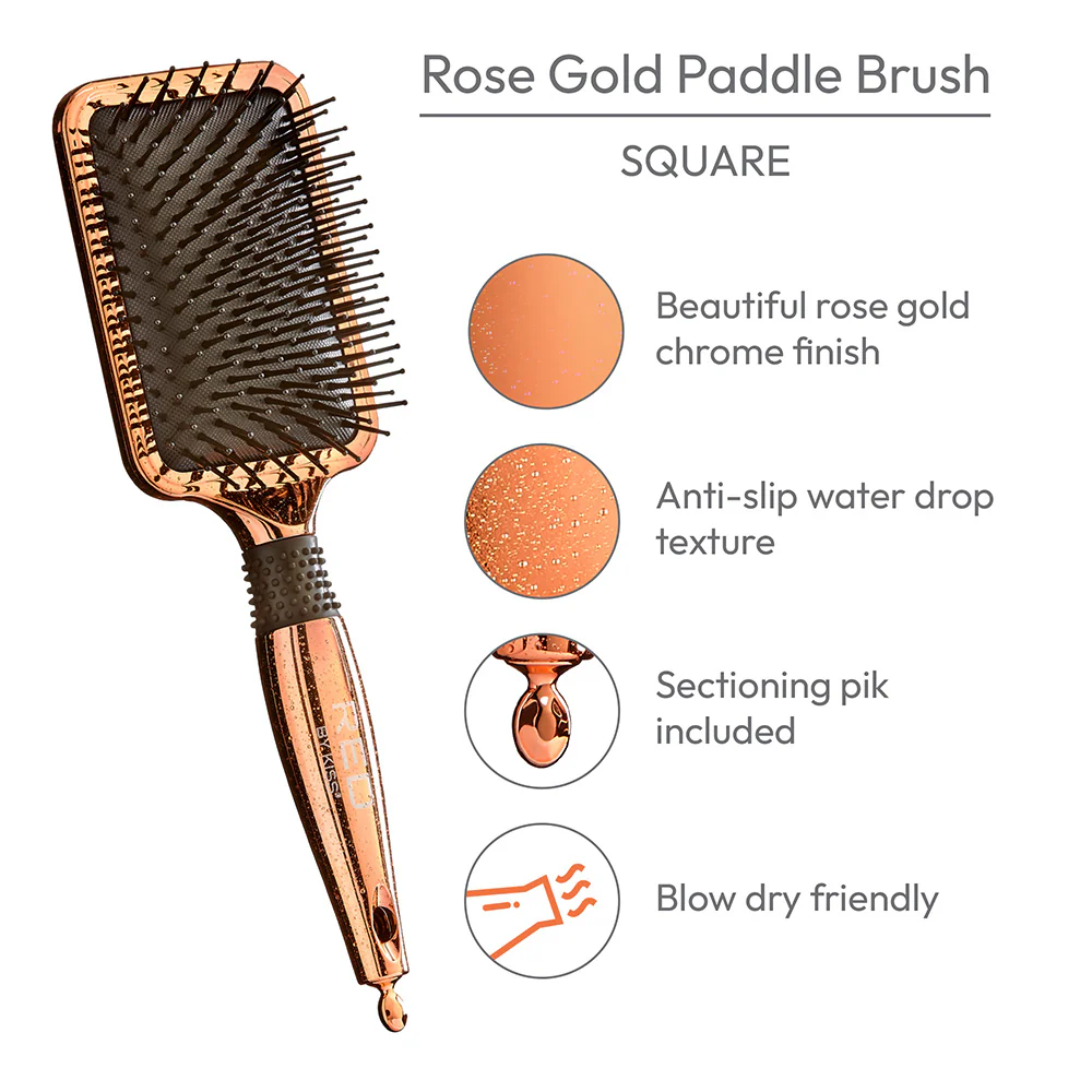 RED by KISS Rose Gold Chrome Paddle Brush - Image 7