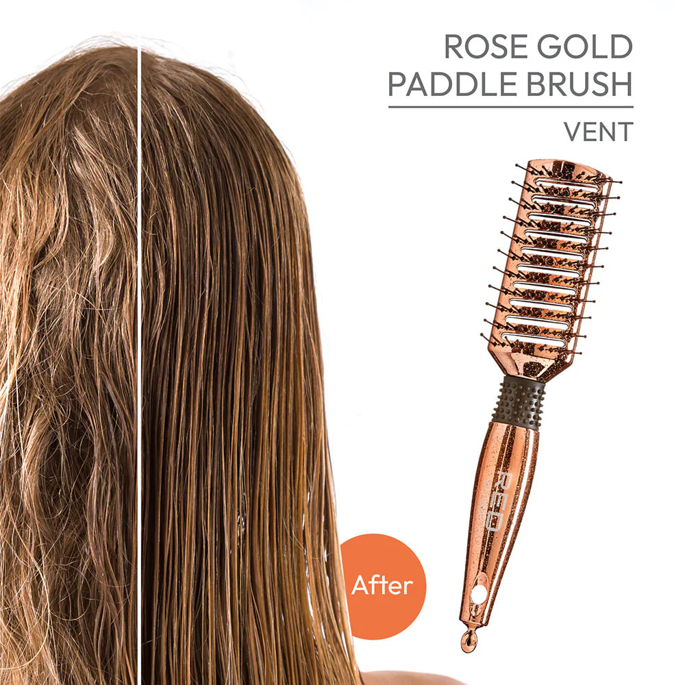 RED by KISS Rose Gold Chrome Paddle Brush Vent - Image 4