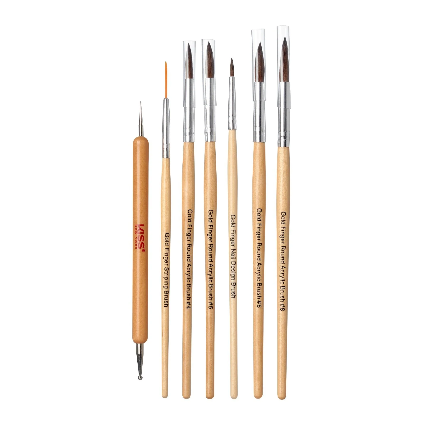 Gold Finger Round Acrylic Brush Set - Image 2