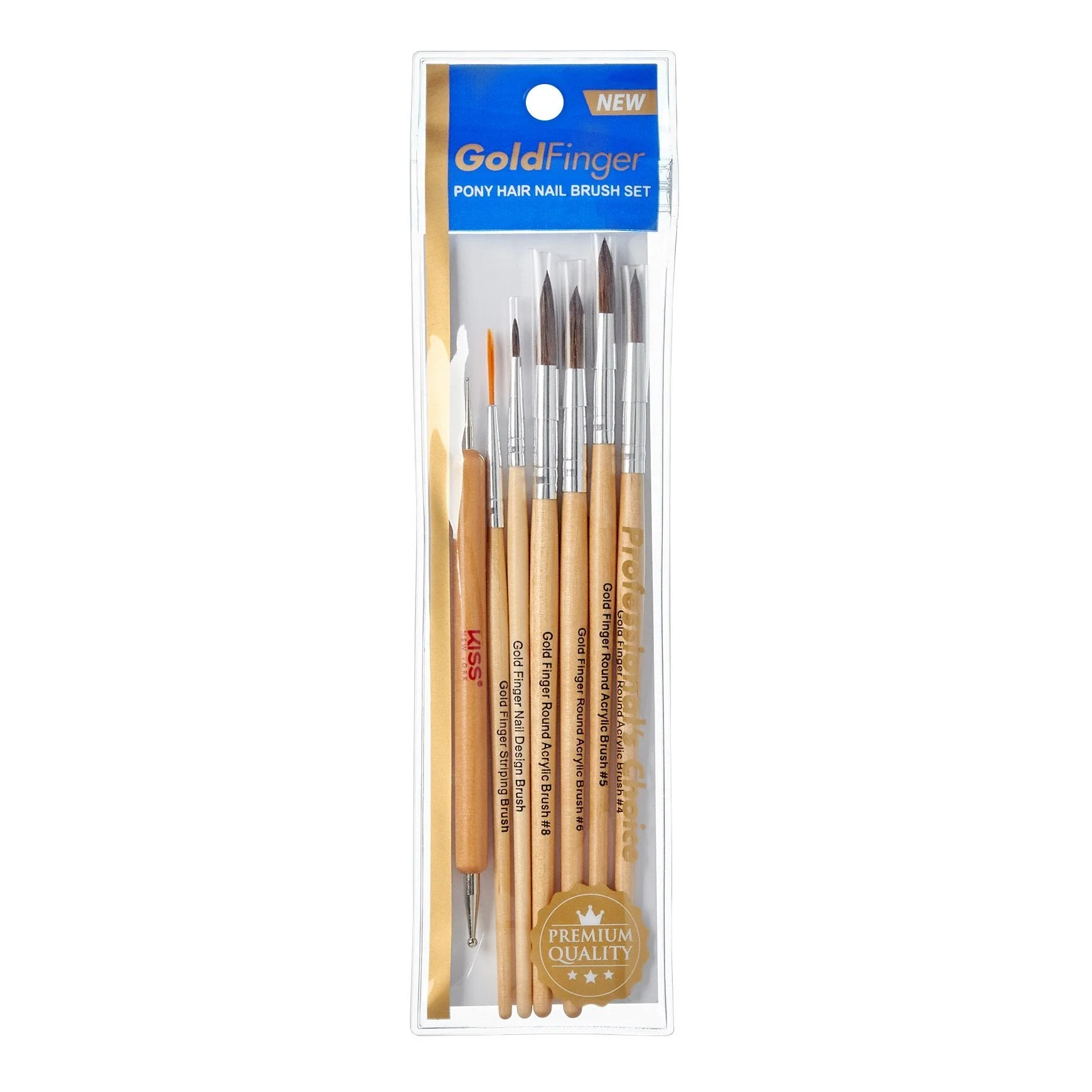 Gold Finger Round Acrylic Brush Set - Image 3