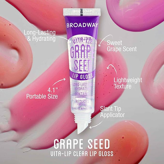 Ruby Kisses Broadway Lip Gloss Vita-Lip Clear Lip Gloss, Moisturizing, Soothing, Super Glossy with Vitamin Oil (Watermelon 3pcs & Grape 3pcs) - Image 3