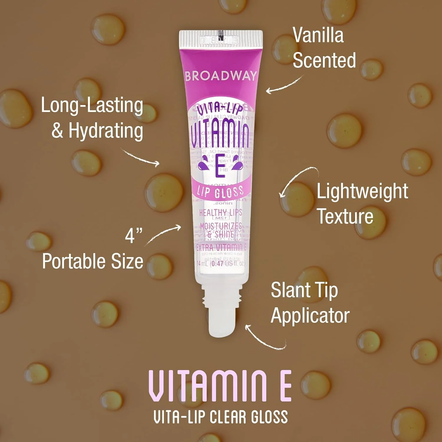 Ruby Kisses Broadway Vita-Lip Clear Lip Gloss, Ultra-Hydrating & Soothing Formula with Vitamins, High-Shine Non-Sticky Finish Lip Balm with Mint, Rosehip, Coconut, Mango, Argan, Honey, Shea (8 Pack) - Image 3