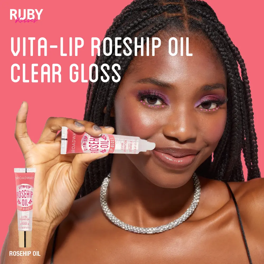 Ruby Kisses Broadway Vita-Lip Gloss – Value Set (Rosehip & Coconut) Ultra-Hydrating & Soothing Formula with Vitamin Oils - Image 6