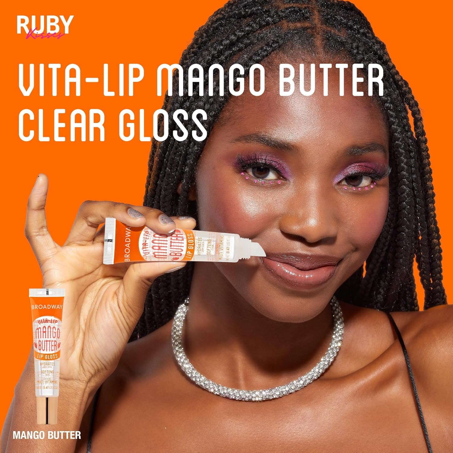 Ruby Kisses Broadway Vita-Lip Clear Lip Gloss Ultra-Hydrating & Soothing Formula with Vitamin Oils, High-Shine Non-Sticky Finish Lip Balm with Honey, Argan Oil, Shea, Mango Butter, Cherry, Peach (7 Pack) - Image 9