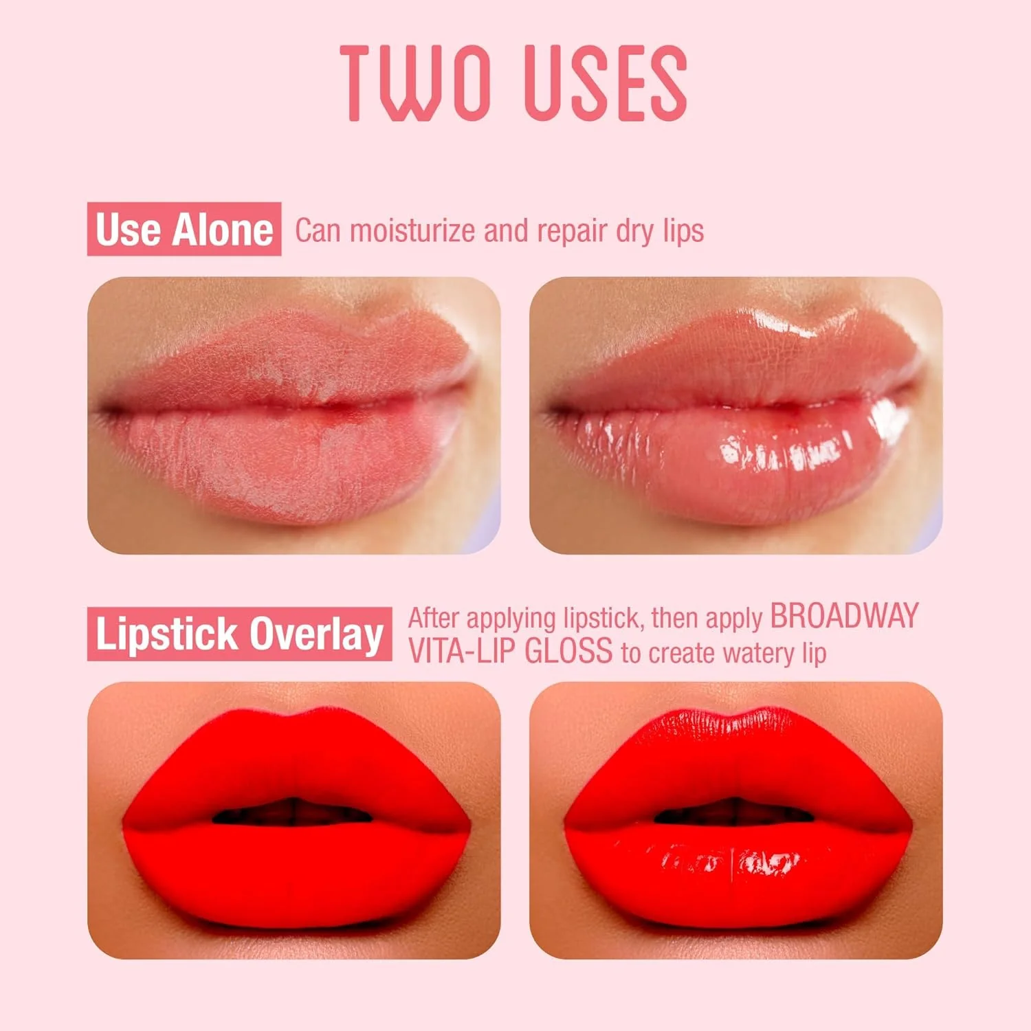 Ruby Kisses Broadway Vita-Lip Tinted & Clear Lip Gloss Ultra-Hydrating & Soothing Formula, High-Shine Non-Sticky Lip Balm with Mint, Rosehip, Coconut, Mango, Argan, Vitamin E, Honey, Shea (10 Pack) - Image 3