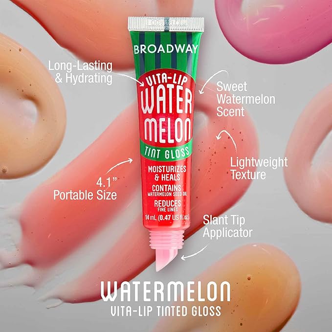 Ruby Kisses Broadway Vita-Lip Tinted Lip Gloss Ultra-Hydrating, Nourishing, Soothing Formula with Vitamins, High-Shine Non-Sticky Lip Balm with Rosehip+Coconut Oil, Pink & Red Shades (6 Pack) - Image 2
