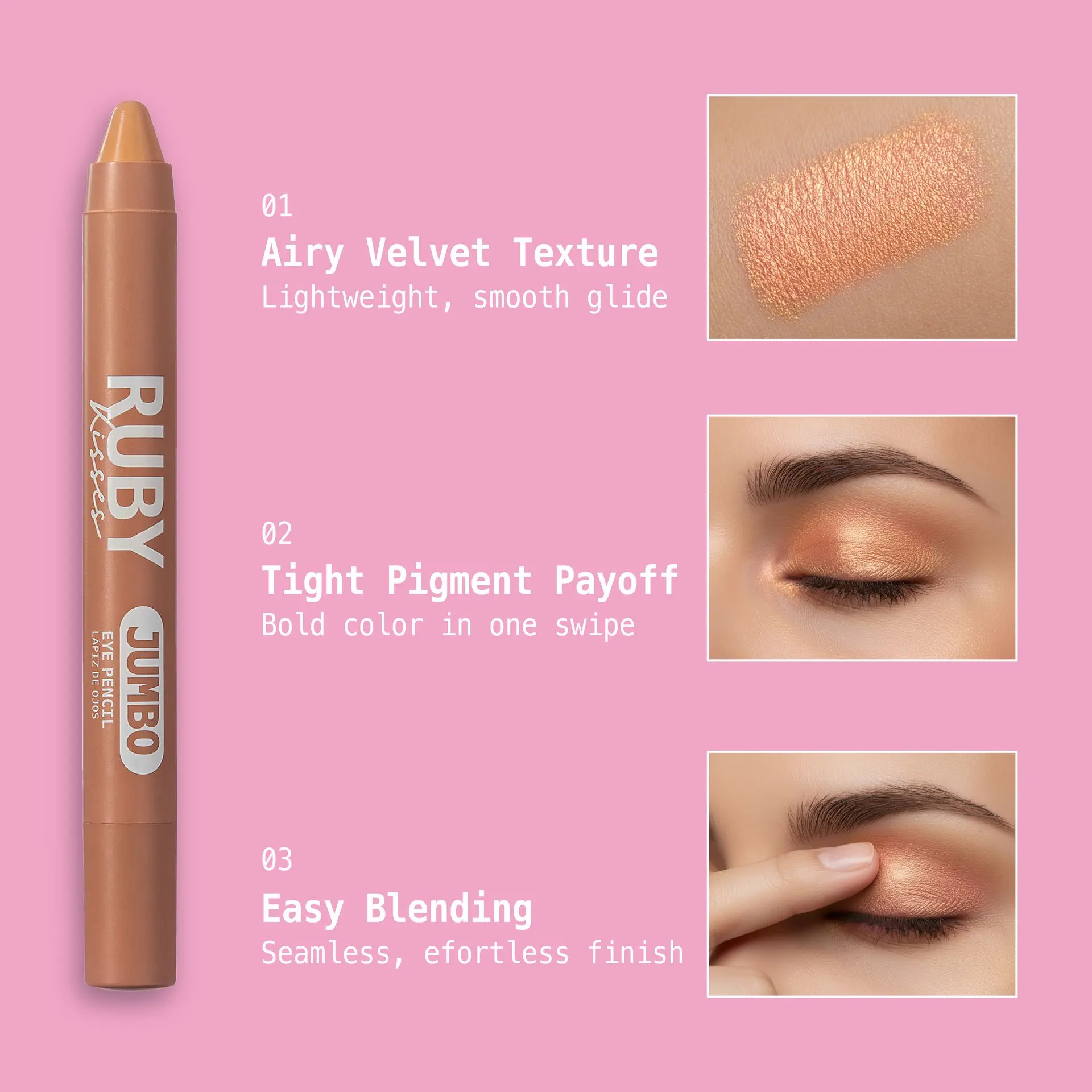 Ruby Kisses Jumbo Eye Pencil with Sharpener – Smooth, Multi-Purpose Eye Makeup Stick - Image 27