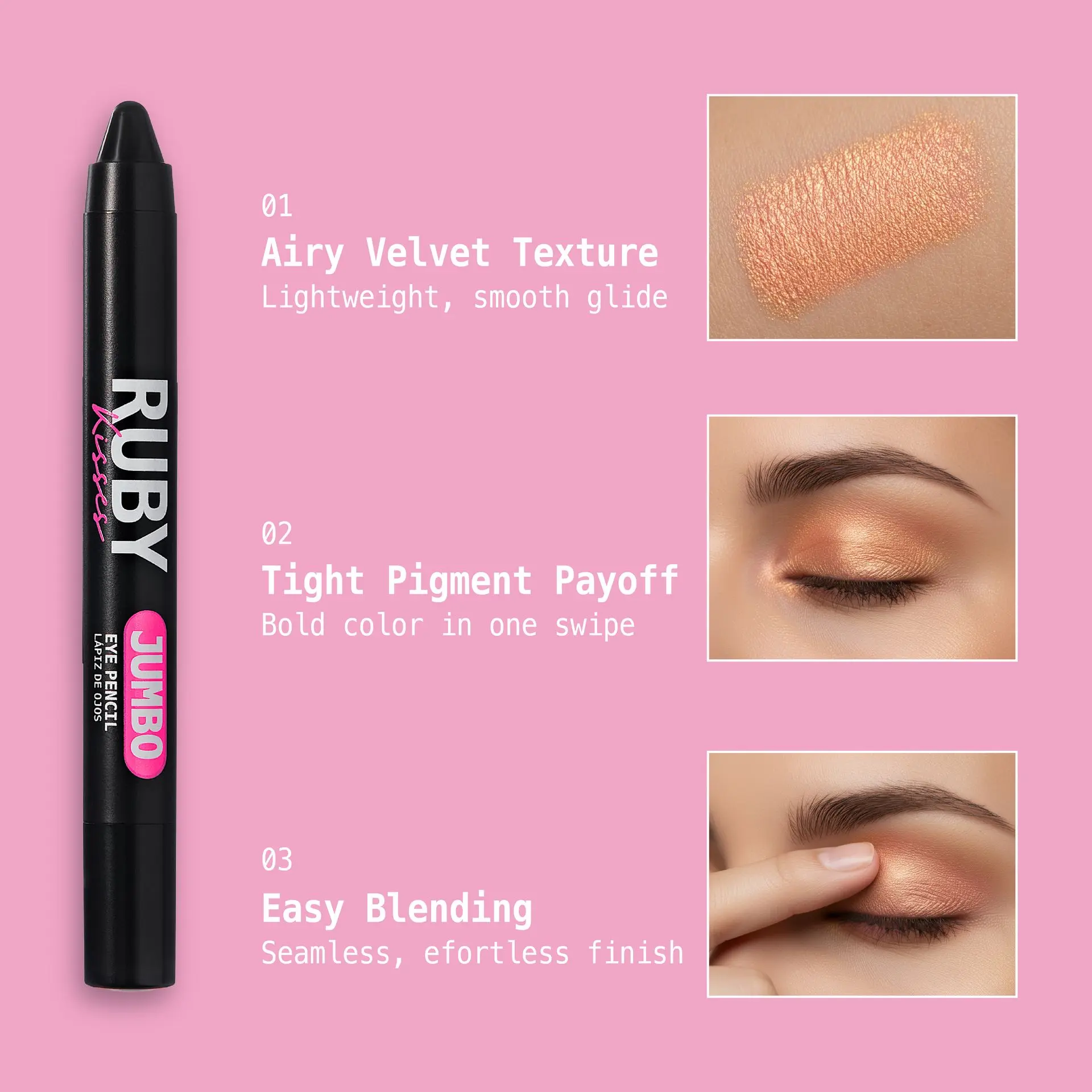 Ruby Kisses Jumbo Eye Pencil with Sharpener – Smooth, Multi-Purpose Eye Makeup Stick - Image 29