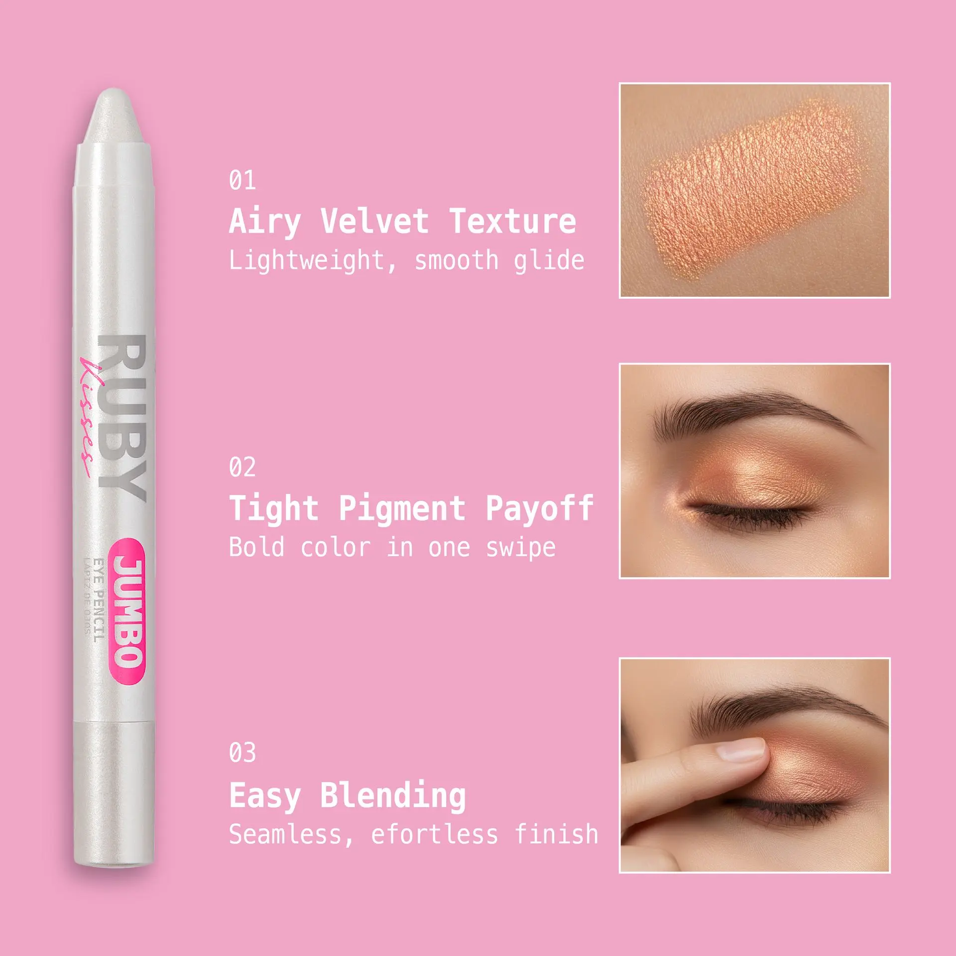 Ruby Kisses Jumbo Eye Pencil with Sharpener – Smooth, Multi-Purpose Eye Makeup Stick - Image 30