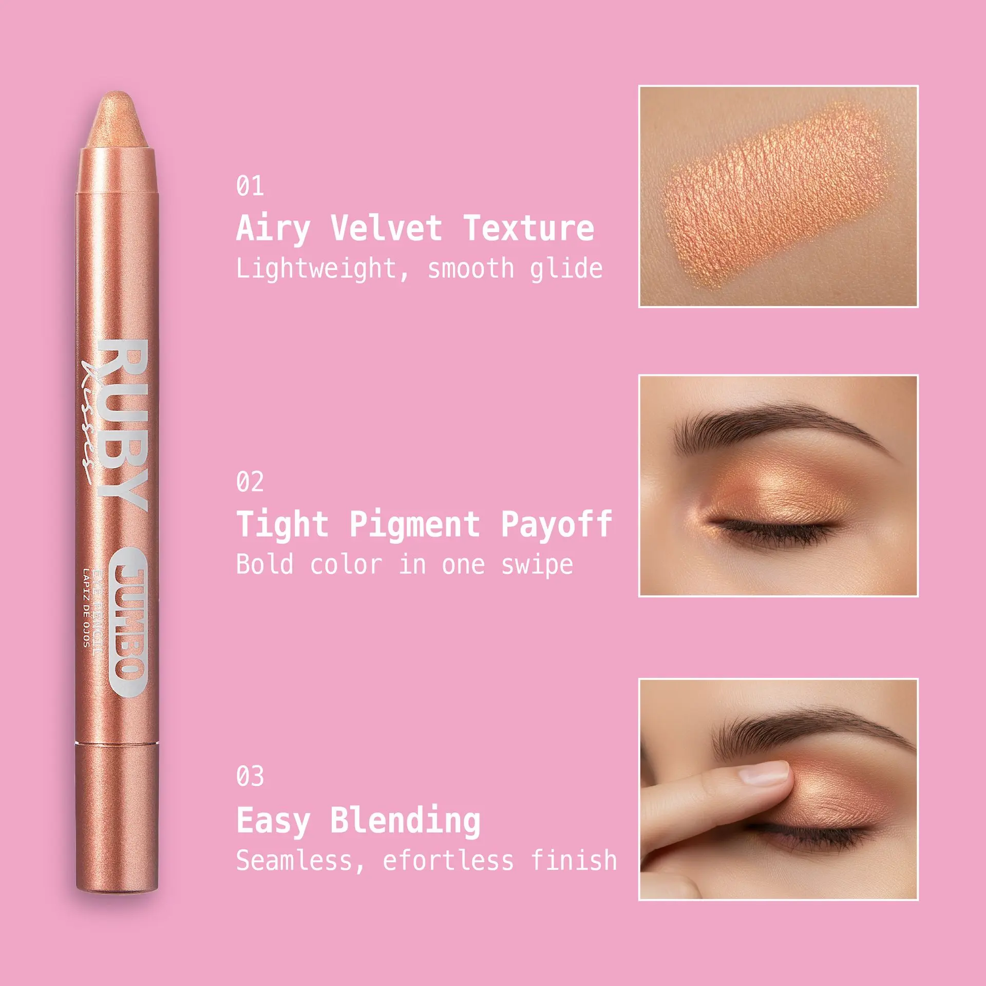 Ruby Kisses Jumbo Eye Pencil with Sharpener – Smooth, Multi-Purpose Eye Makeup Stick - Image 31