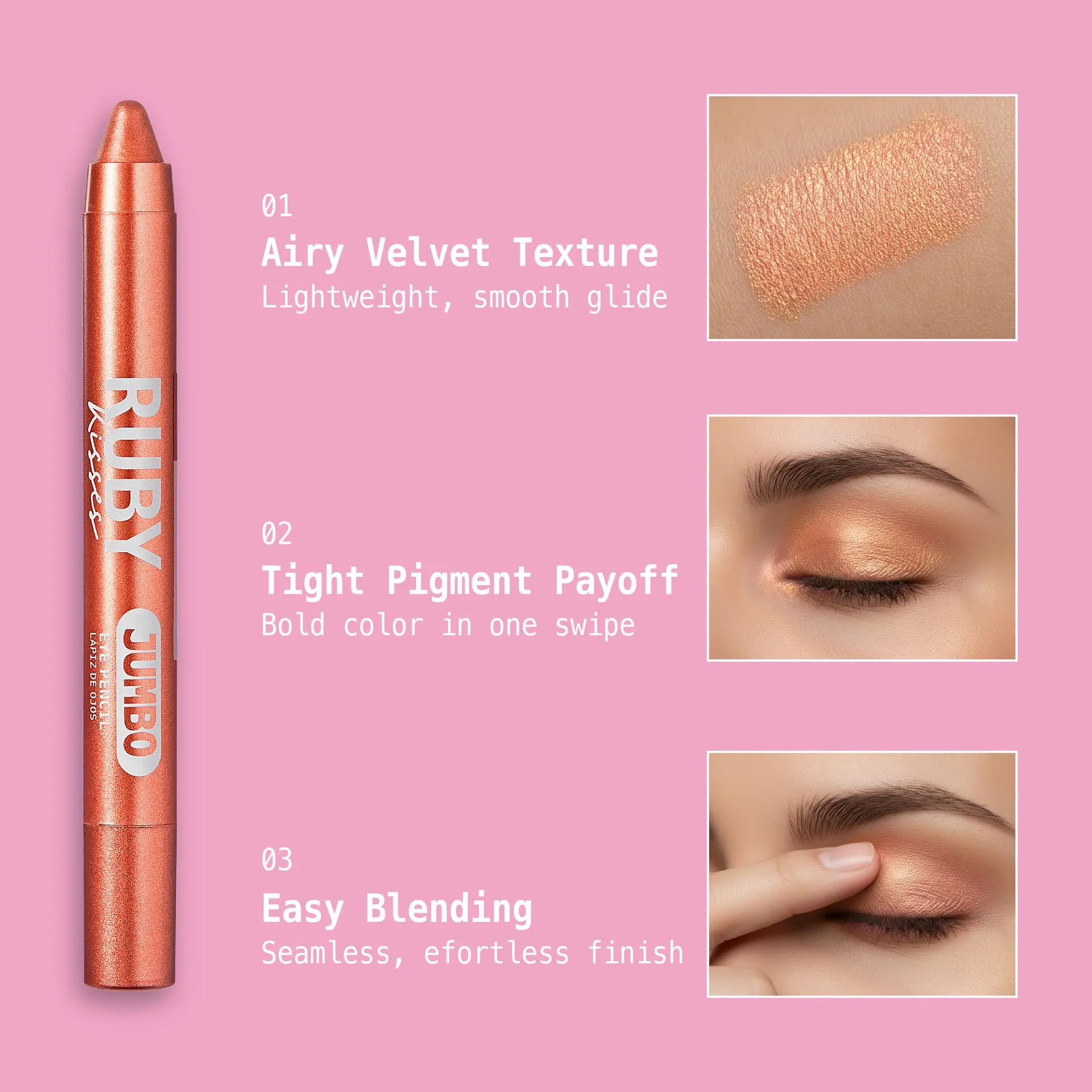 Ruby Kisses Jumbo Eye Pencil with Sharpener – Smooth, Multi-Purpose Eye Makeup Stick - Image 32