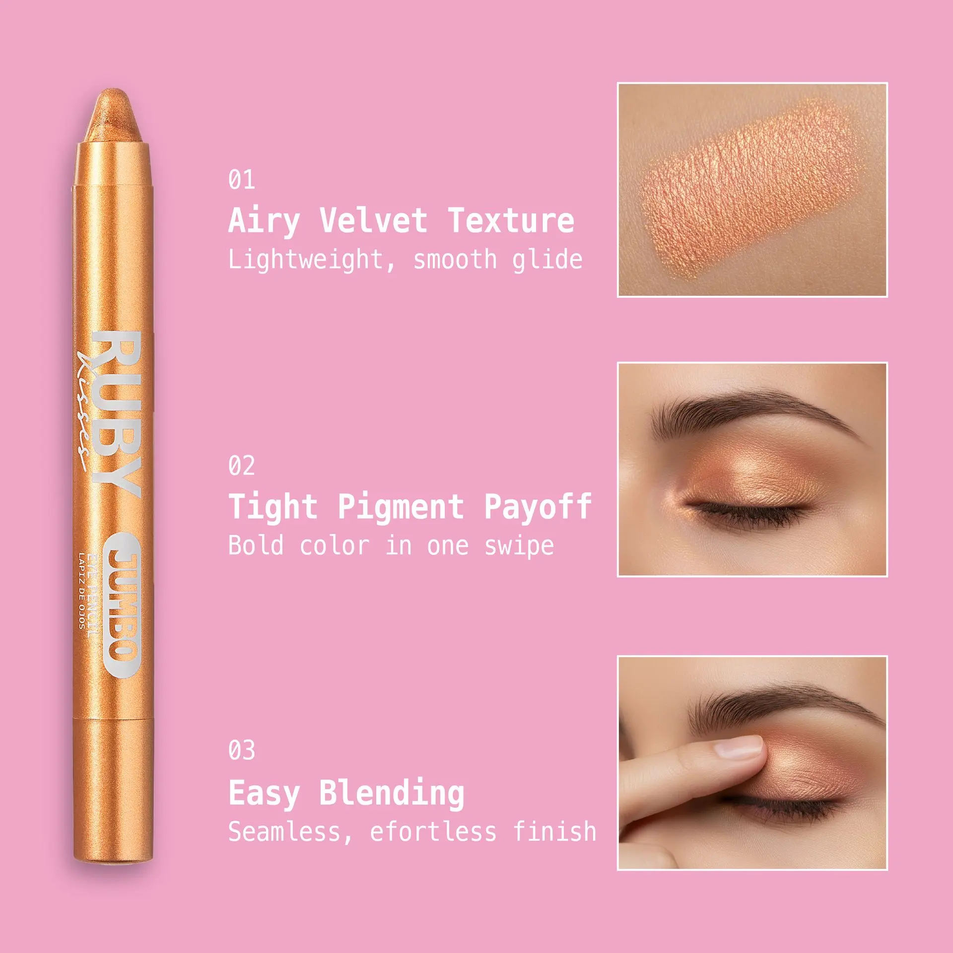 Ruby Kisses Jumbo Eye Pencil with Sharpener – Smooth, Multi-Purpose Eye Makeup Stick - Image 33