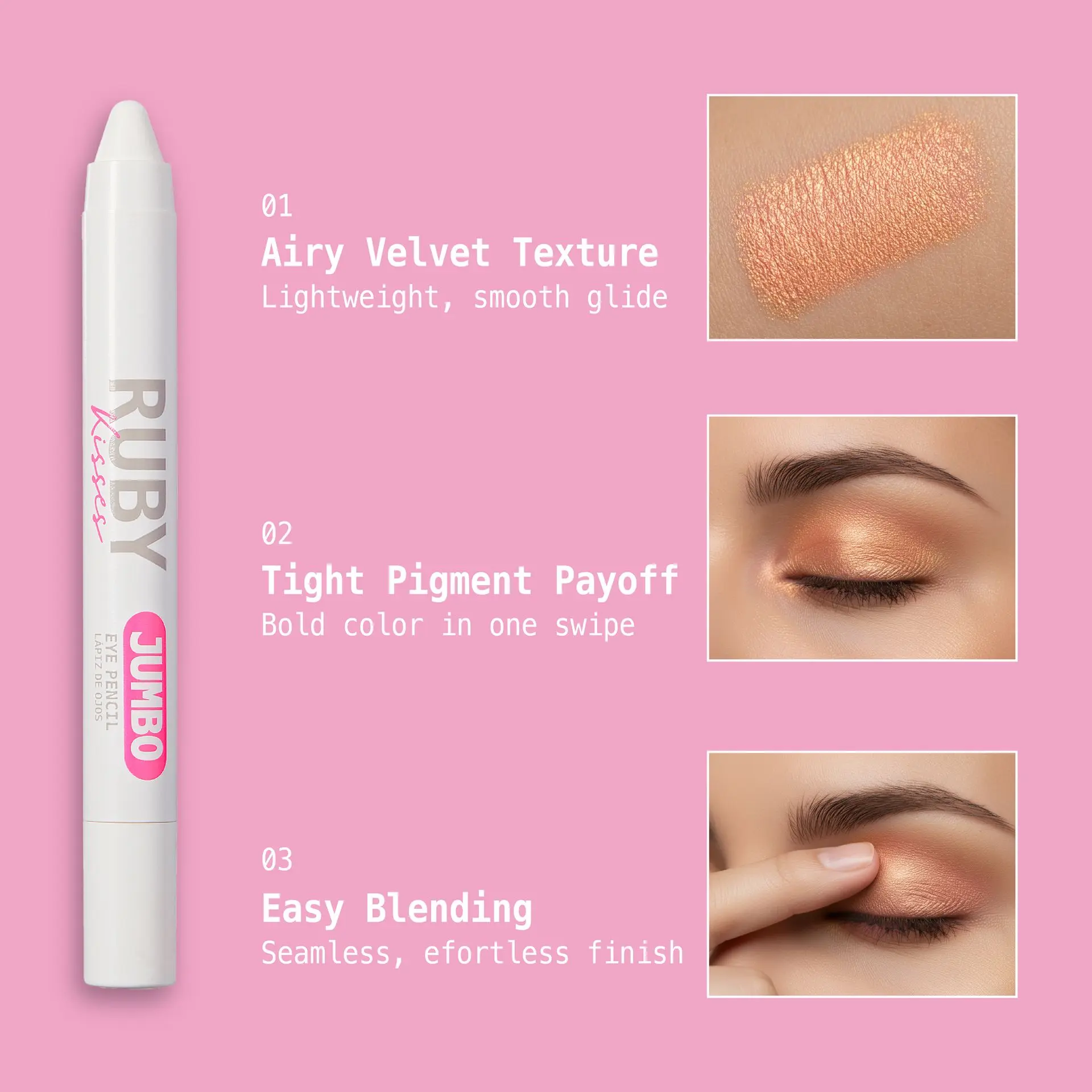 Ruby Kisses Jumbo Eye Pencil with Sharpener – Smooth, Multi-Purpose Eye Makeup Stick - Image 92