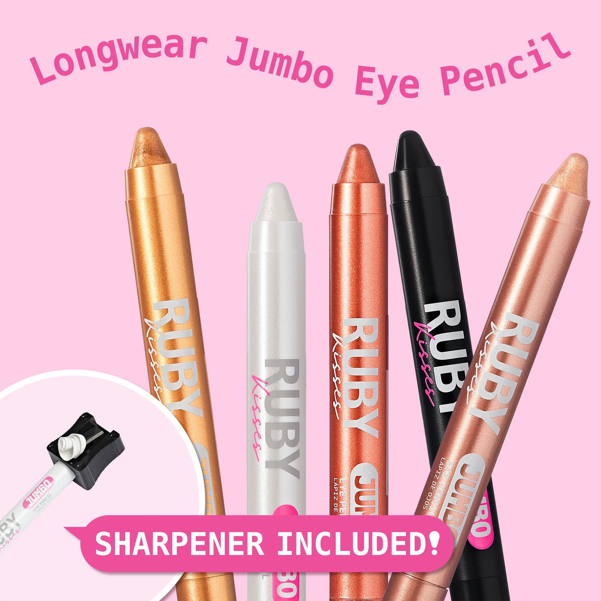 Ruby Kisses Jumbo Eye Pencil with Sharpener – Smooth, Multi-Purpose Eye Makeup Stick - Image 93