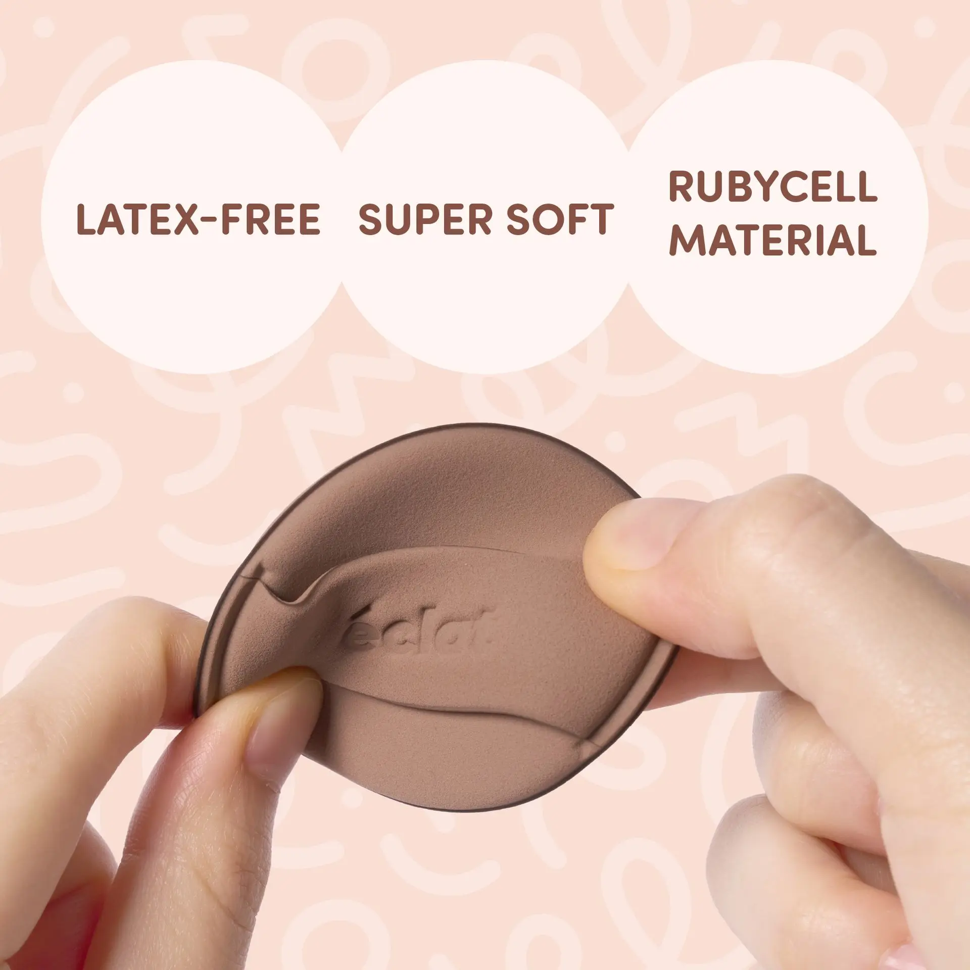 éclat Rubycell Oval Cushion Puff Set 2pcs – Latex Free Foundation & Finger Puffs - Image 15