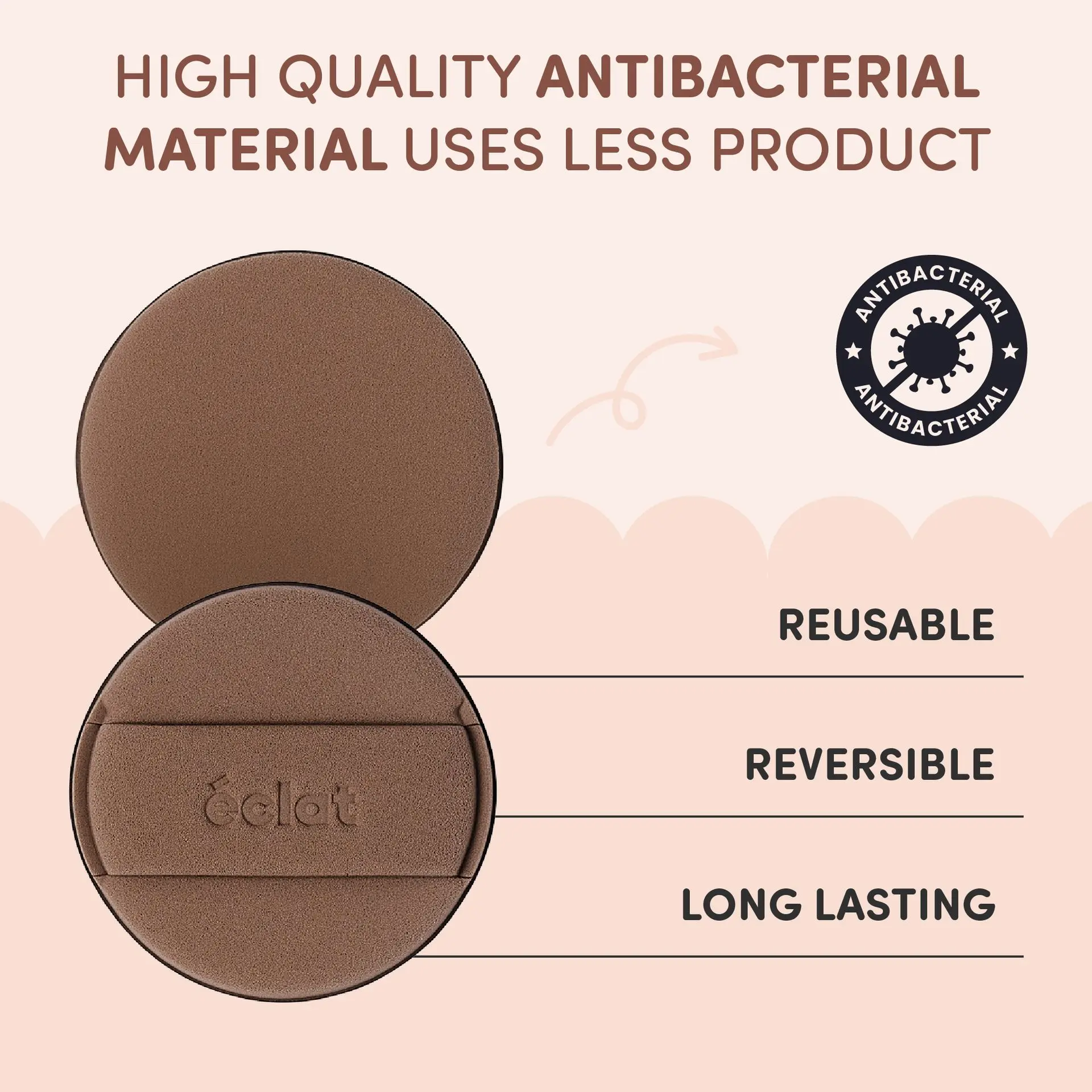 éclat Rubycell Round Cushion Puff Set 2pcs – Latex Free Foundation & Finger Puffs - Image 13