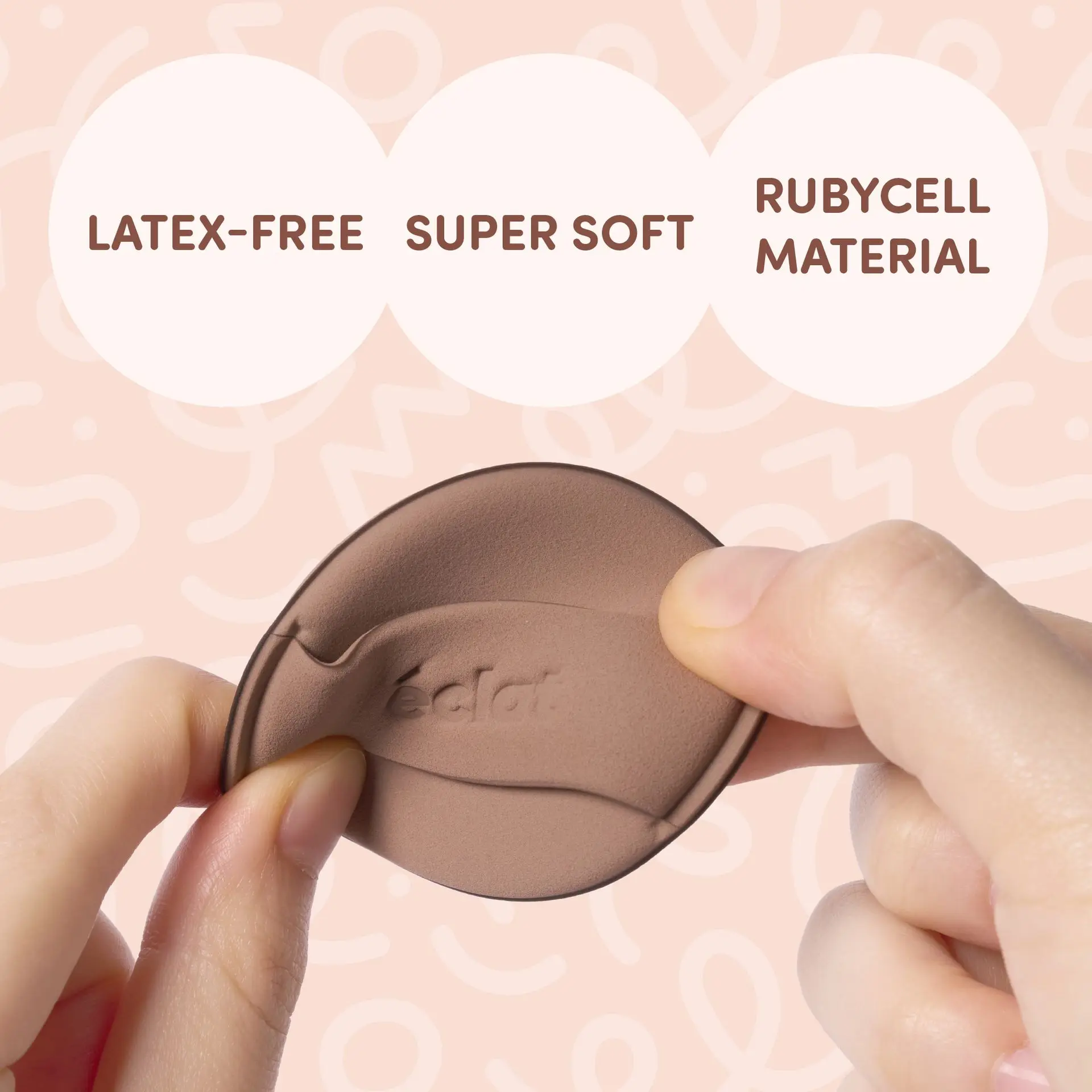 éclat Rubycell Round Cushion Puff Set 2pcs – Latex Free Foundation & Finger Puffs - Image 15