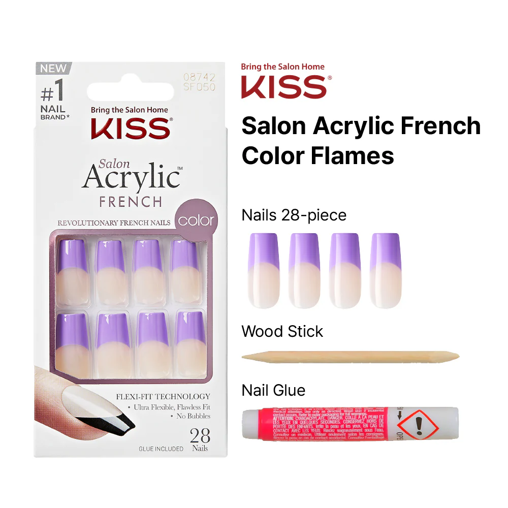 KISS Salon Acrylic French Nails  - Flames - Image 3