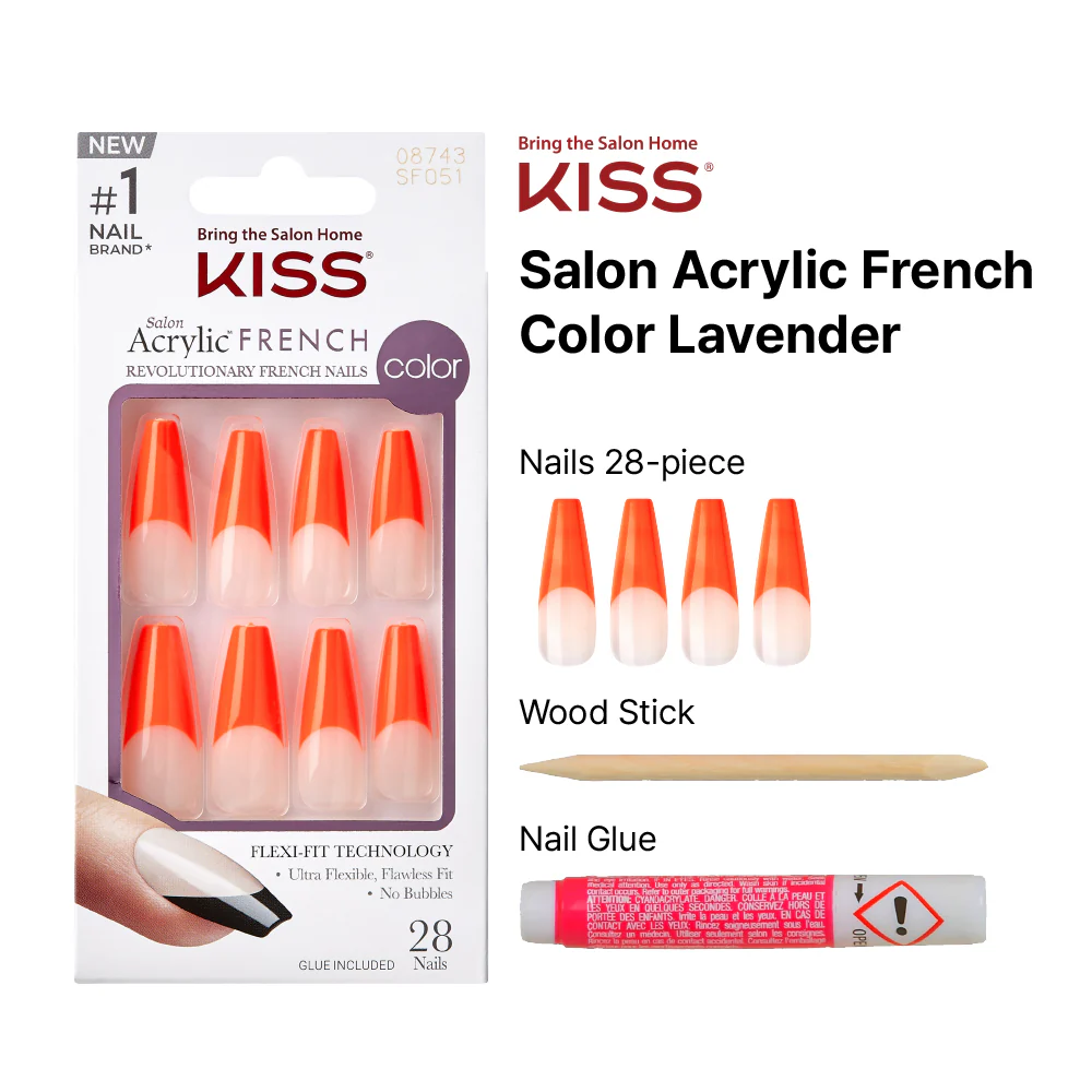 KISS Salon Acrylic French Nails - Lavender - Image 3