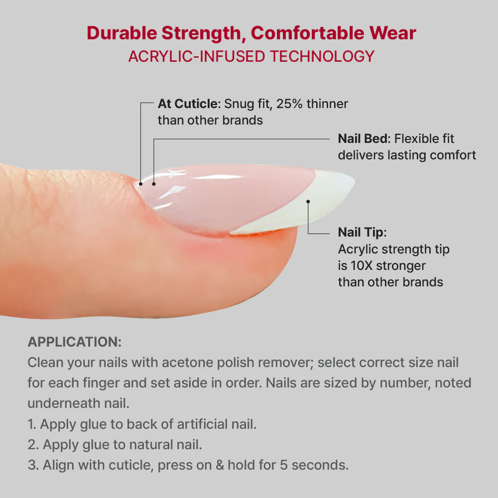 KISS Salon Acrylic French Wider Fit Nails - High Price - Image 6