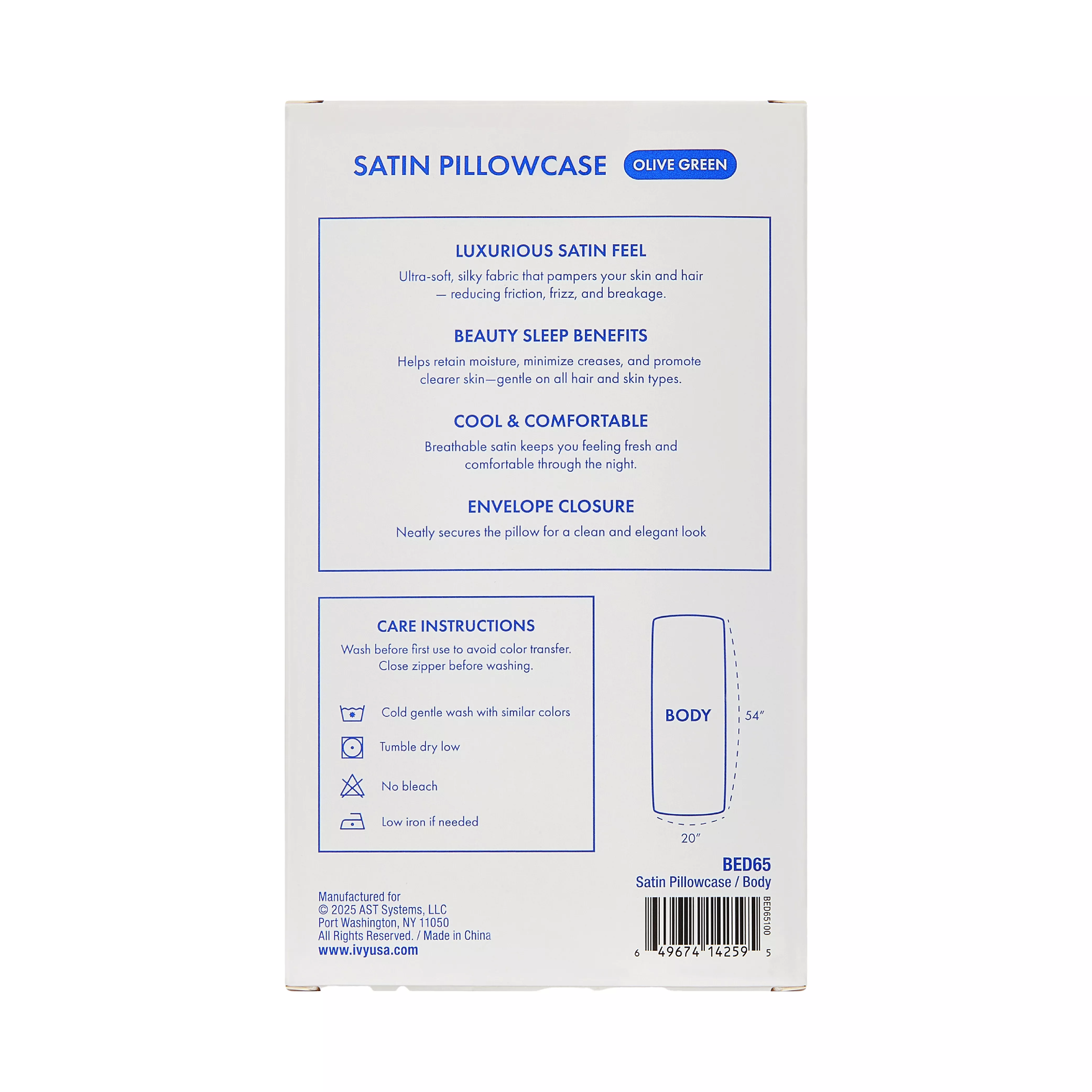 MAVIE Satin Body Pillowcase 20" x 54" - Silky Soft Long Pillow Cover with Envelope Closure - Image 60