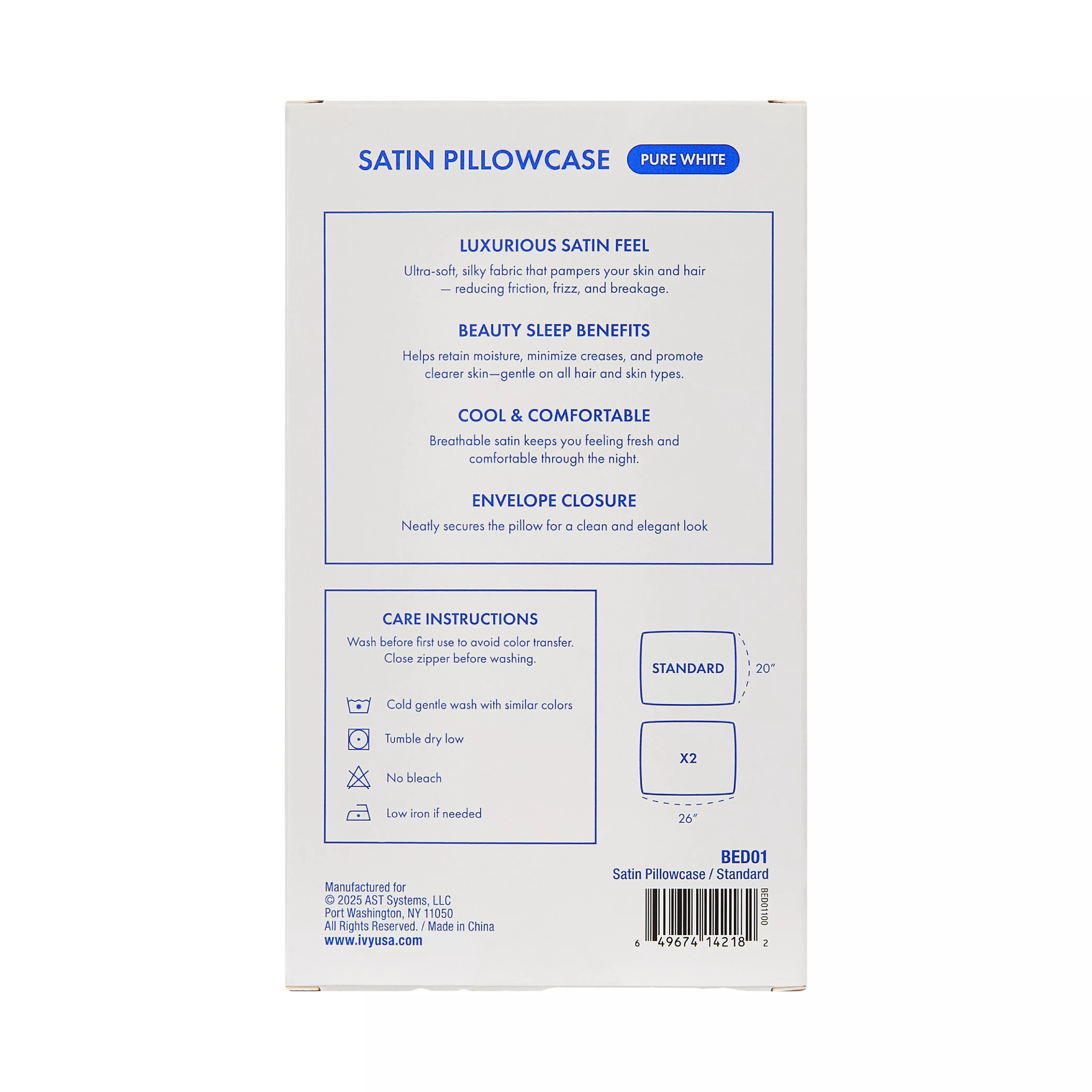 MAVIE Satin Pillowcase Set of 2 – Standard Size 20” x 26” - Image 10