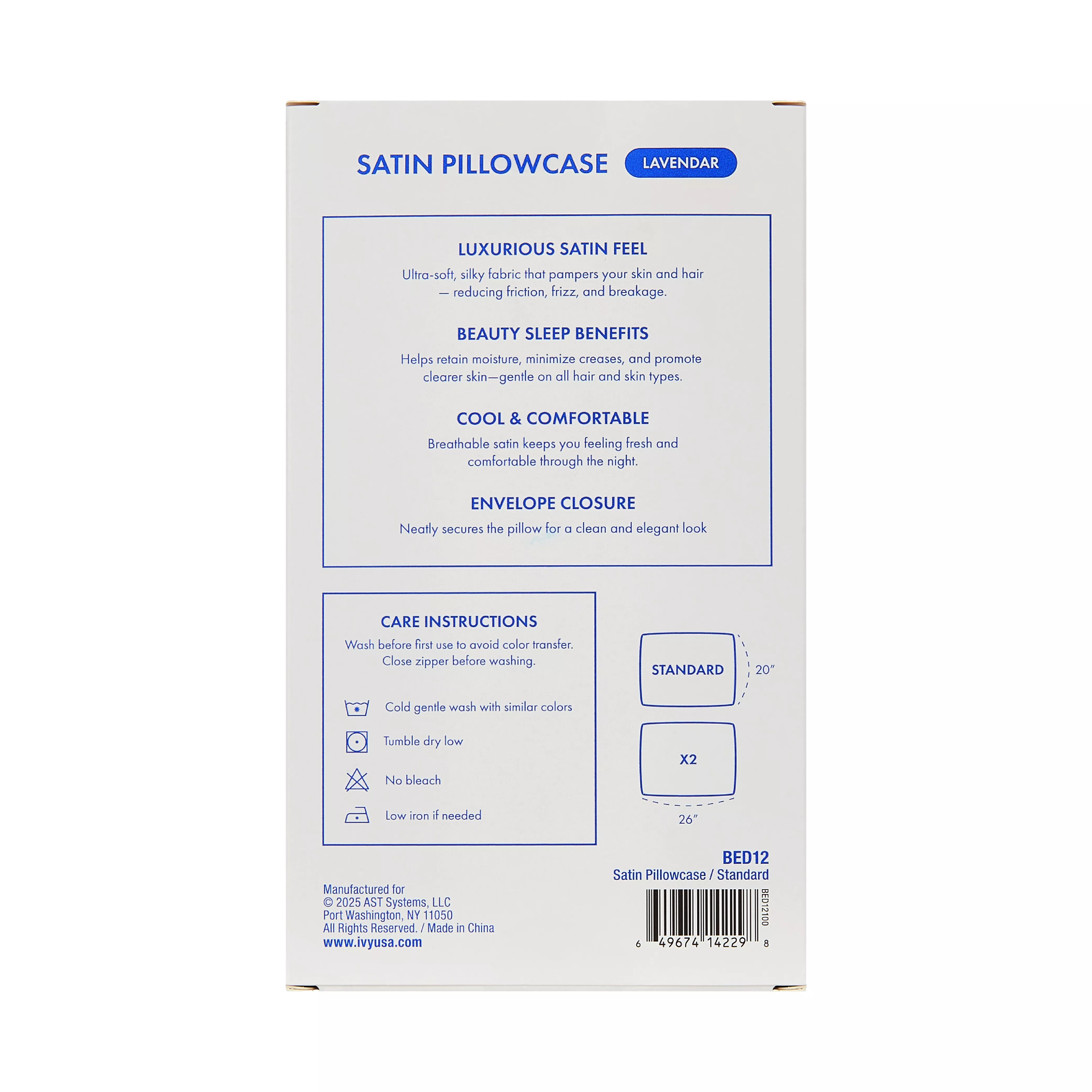 MAVIE Satin Pillowcase Set of 2 – Standard Size 20” x 26” - Image 108