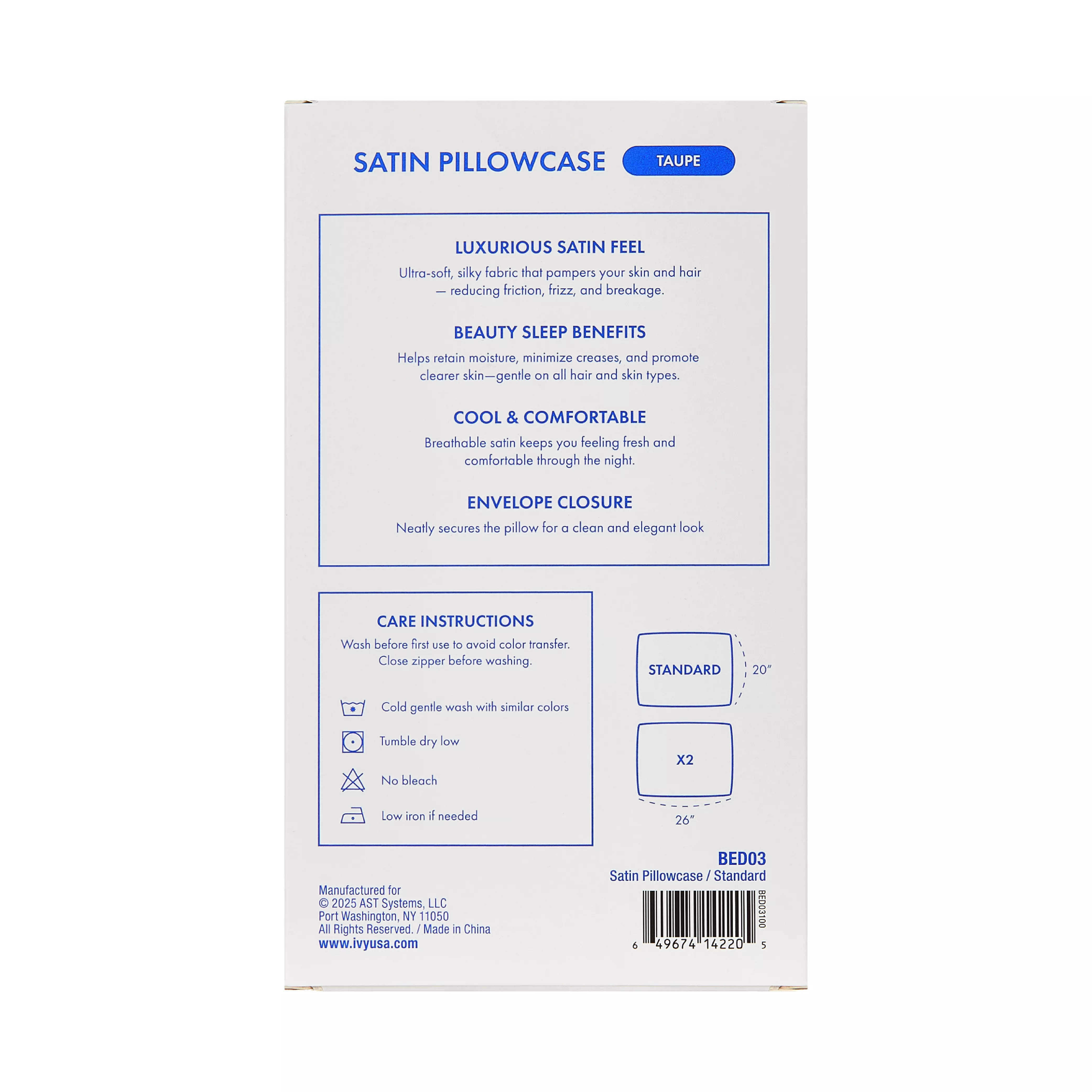 MAVIE Satin Pillowcase Set of 2 – Standard Size 20” x 26” - Image 28