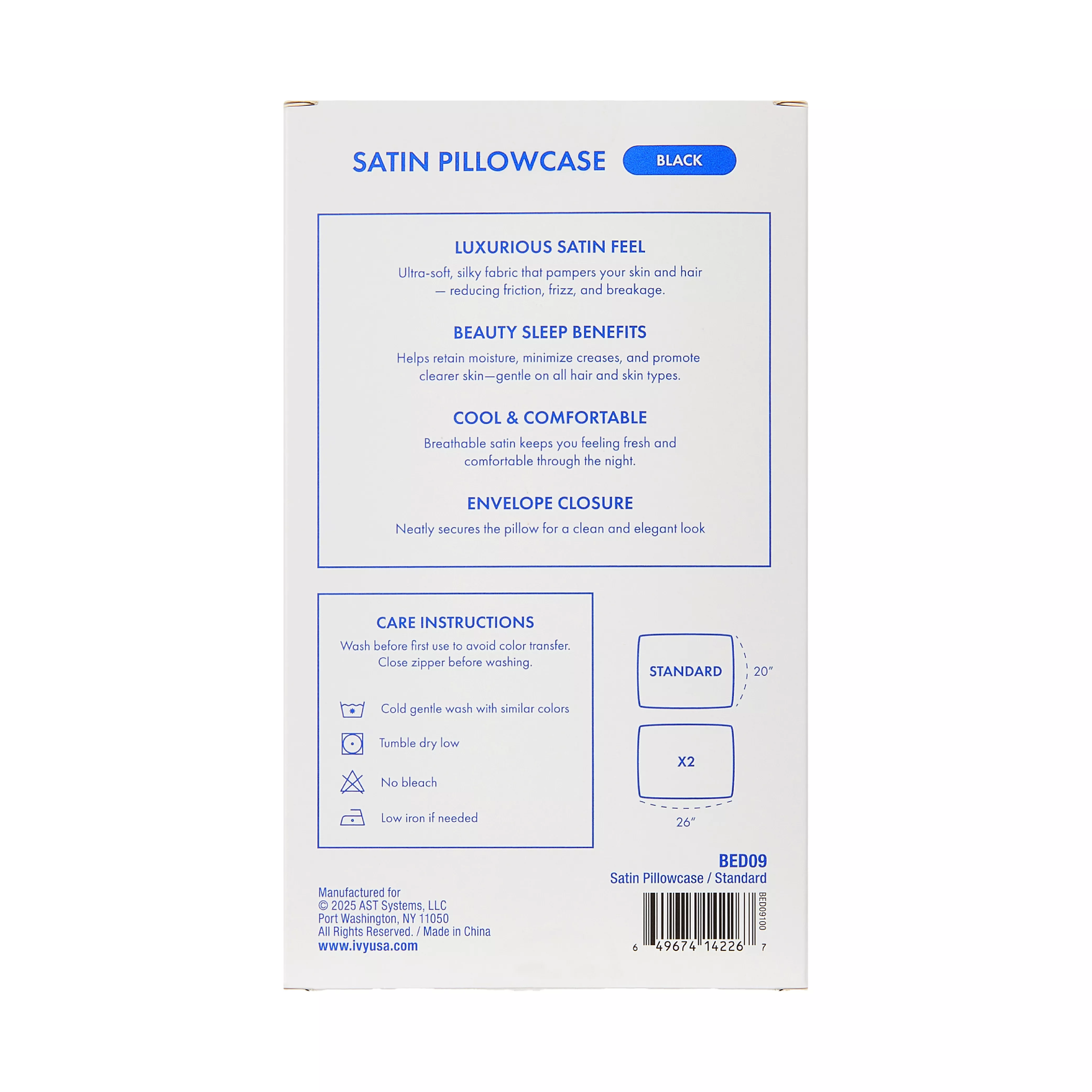 MAVIE Satin Pillowcase Set of 2 – Standard Size 20” x 26” - Image 81
