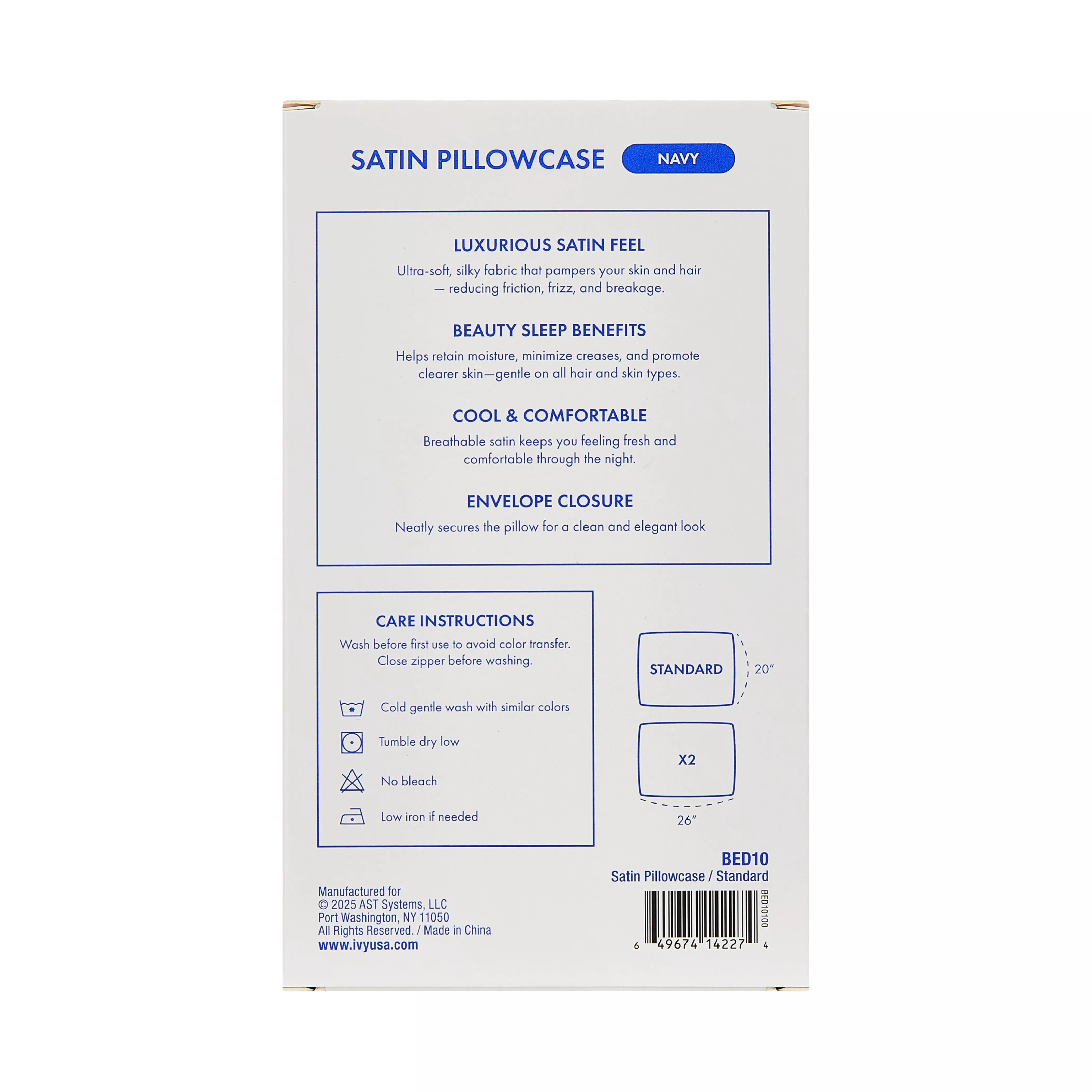 MAVIE Satin Pillowcase Set of 2 – Standard Size 20” x 26” - Image 90