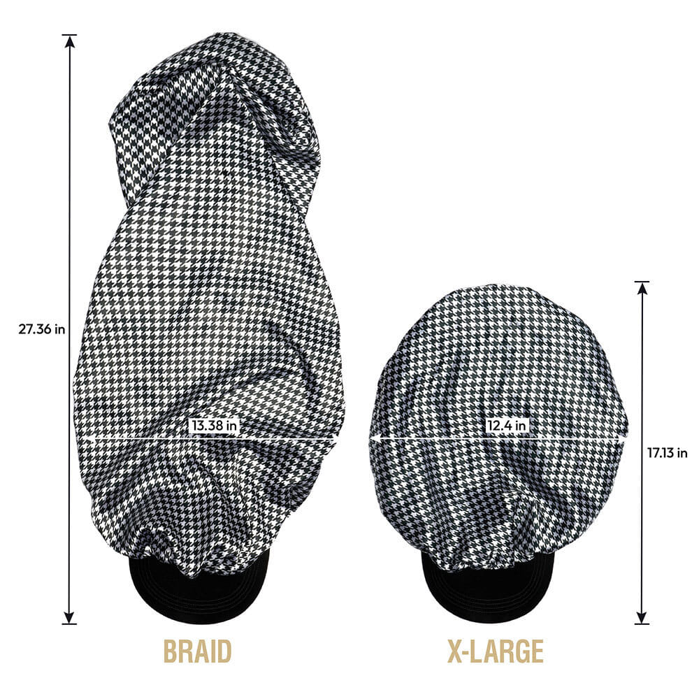 RED by KISS Satin Visor Braid Bonnet - Houndstooth - Image 5