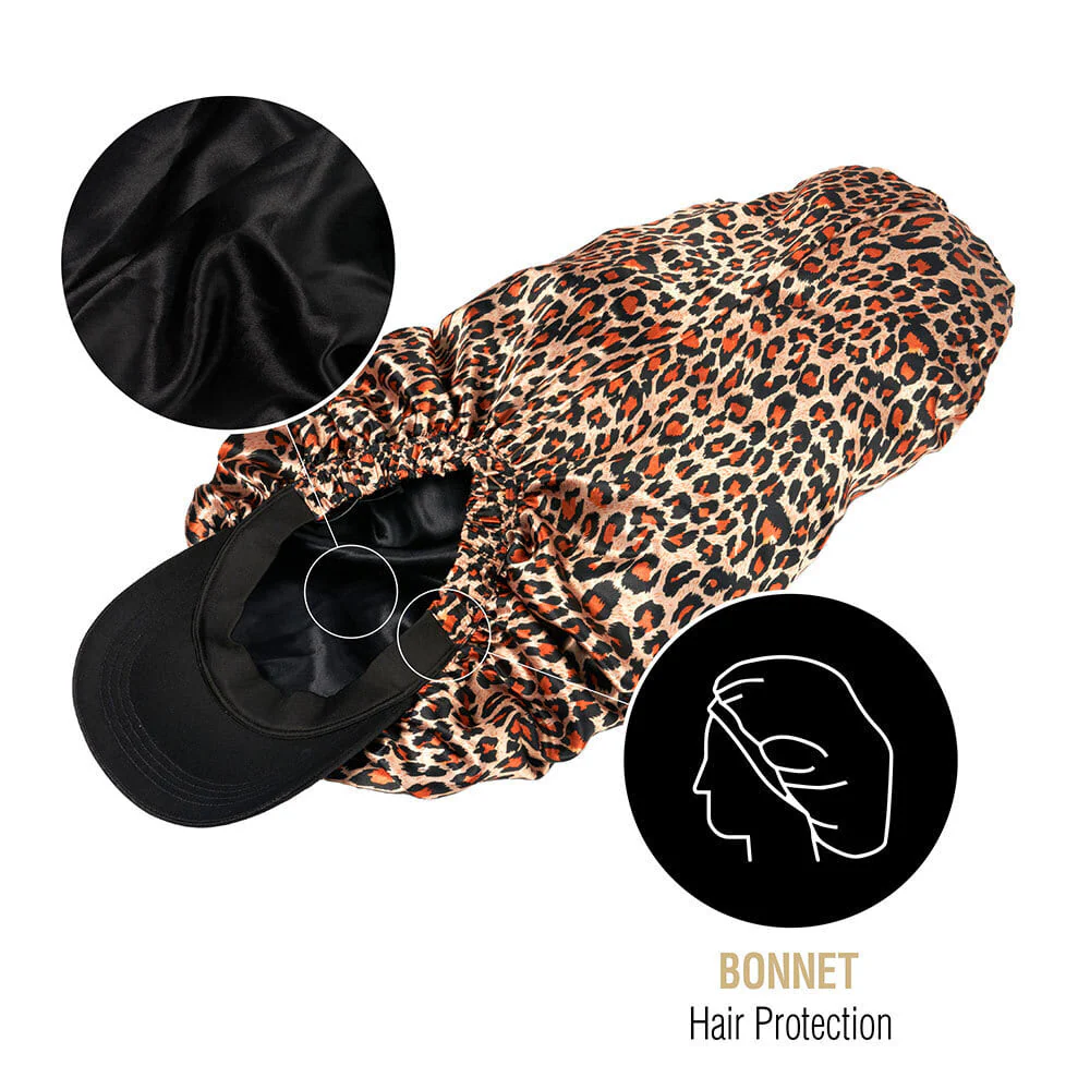 RED by KISS Satin Visor Braid Bonnet - Leopard - Image 4