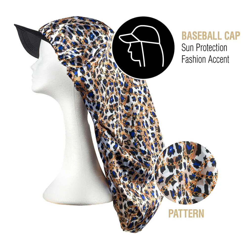 RED by KISS Satin Visor Braid Bonnet - Luxe Leopard - Image 3