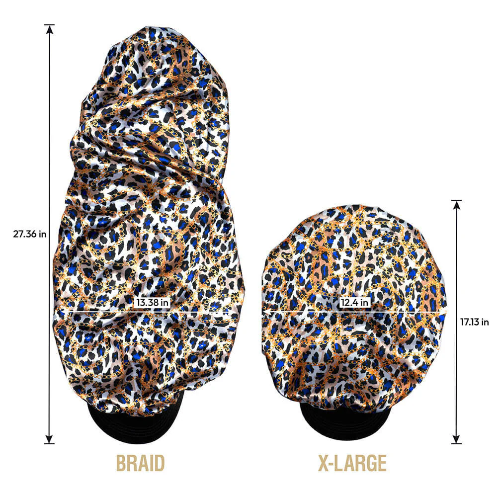 RED by KISS Satin Visor Braid Bonnet - Luxe Leopard - Image 5