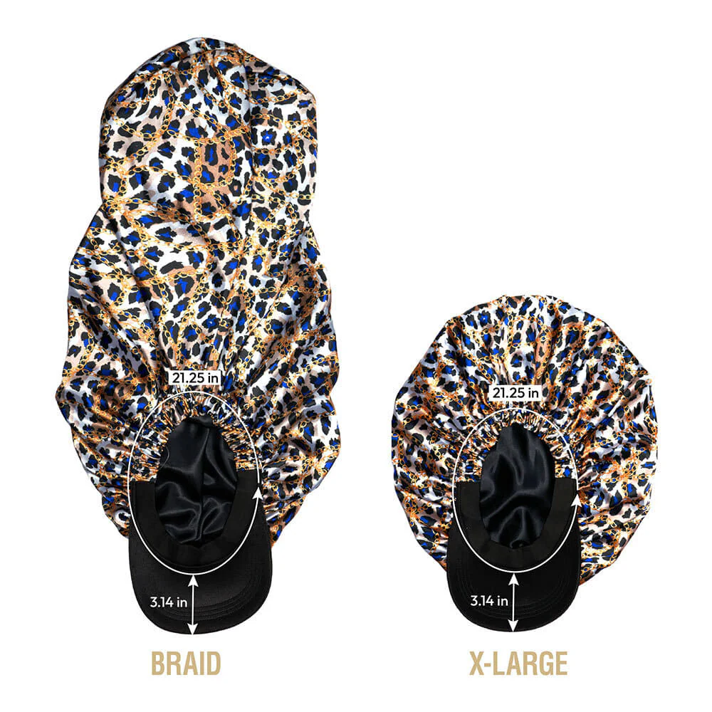 RED by KISS Satin Visor Braid Bonnet - Luxe Leopard - Image 6