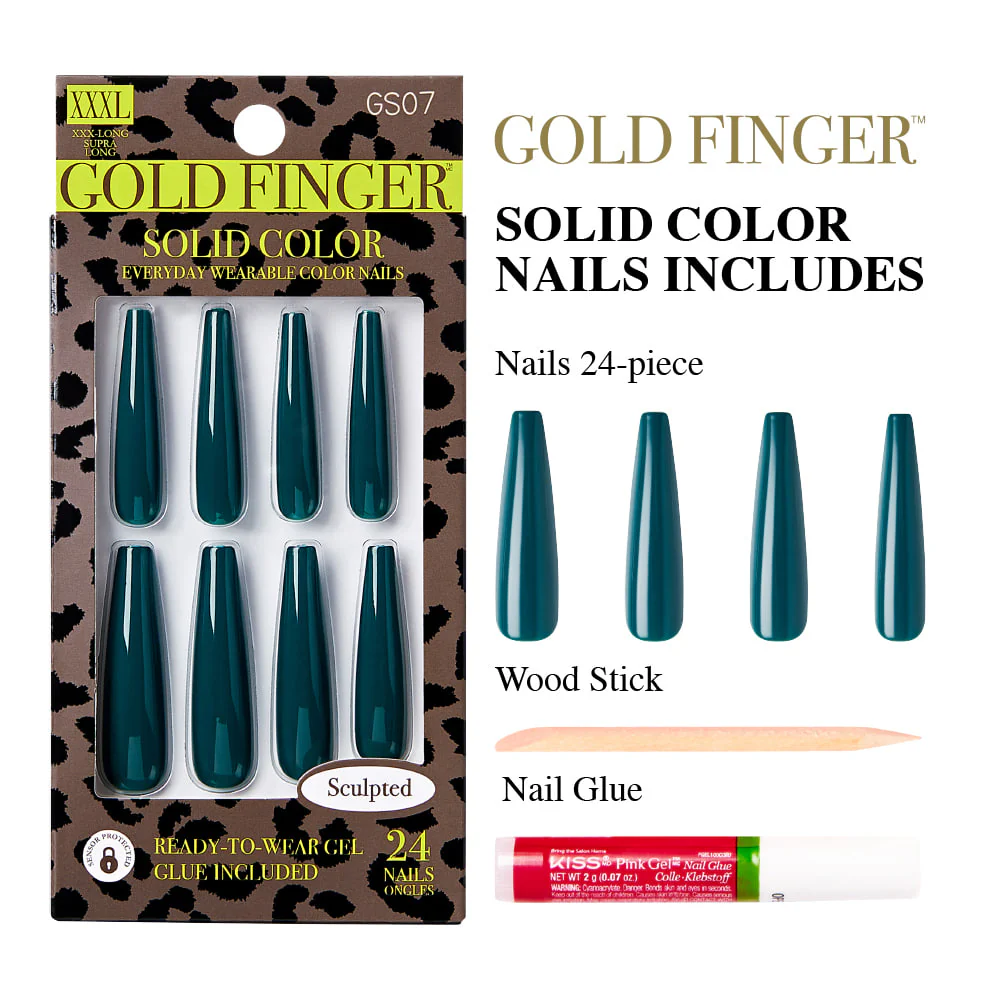 Gold Finger Sculpted Nails - Image 3