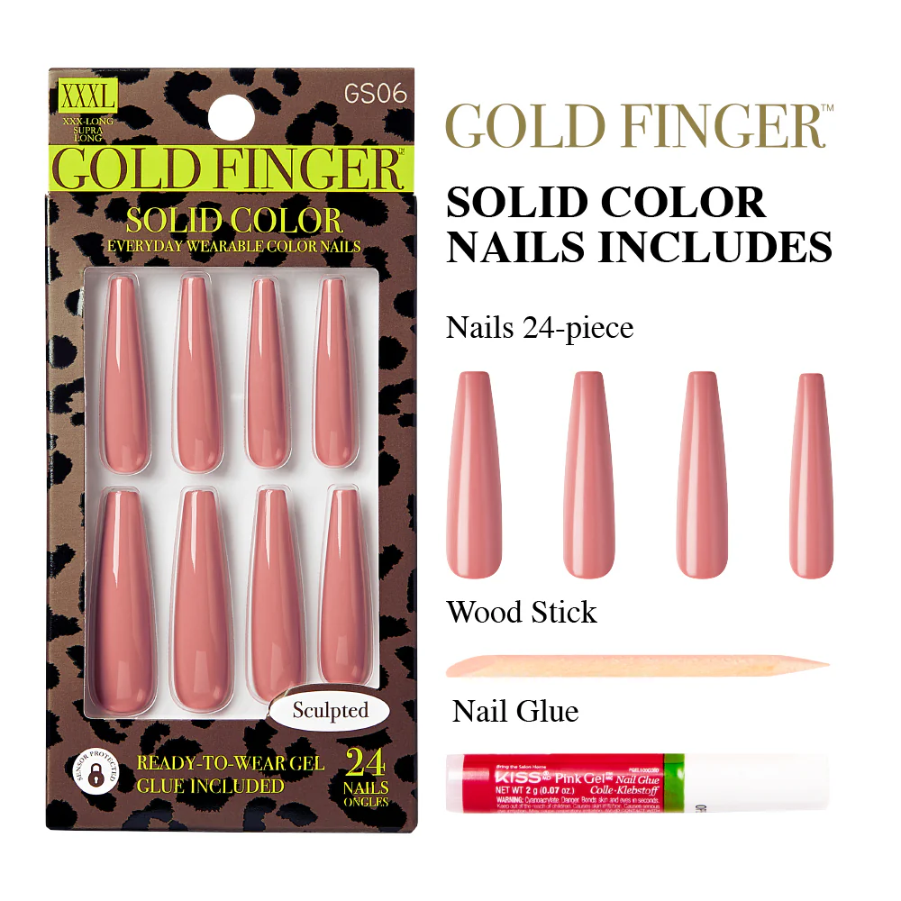 Gold Finger Sculpted Nails - Image 3