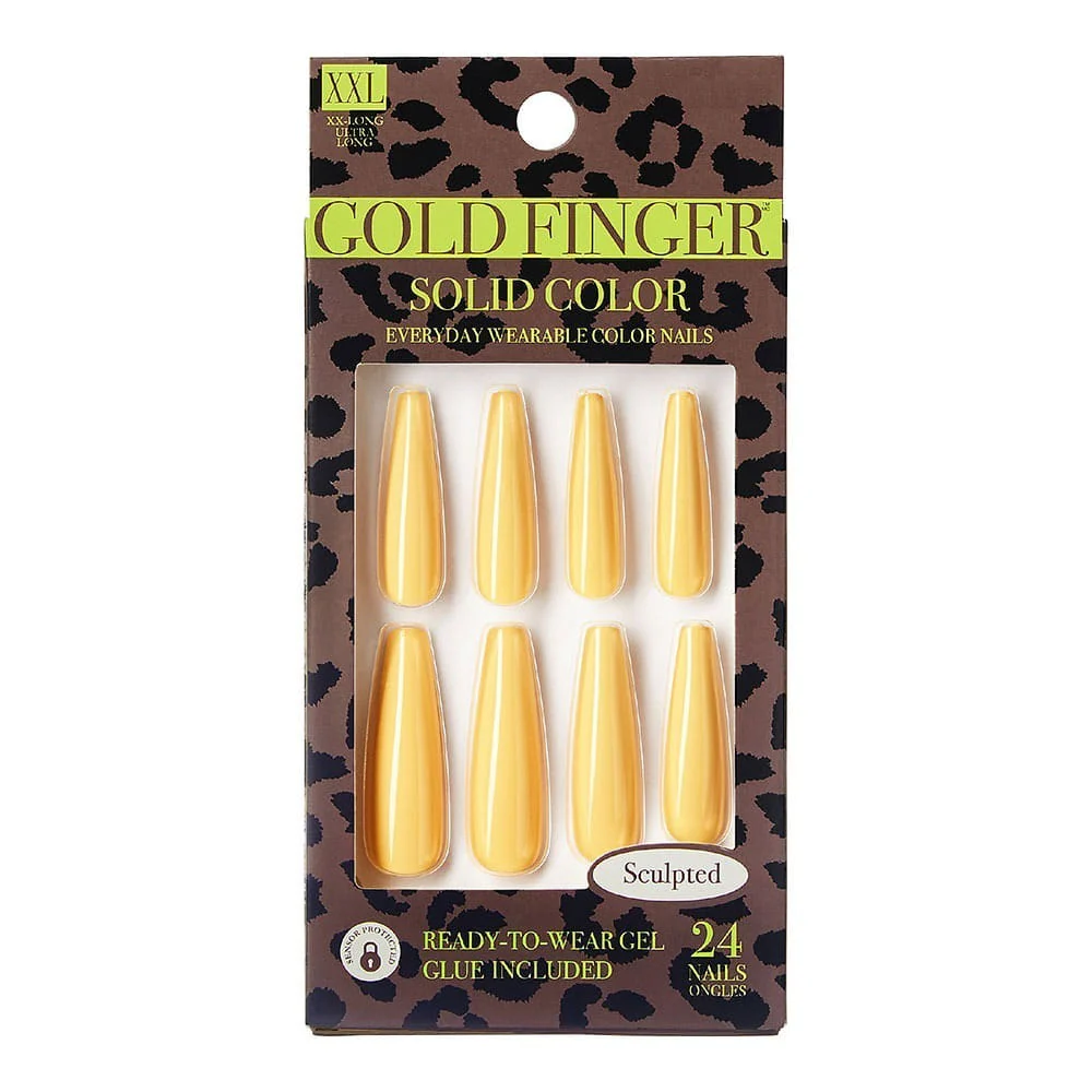 Gold Finger Sculpted Nails