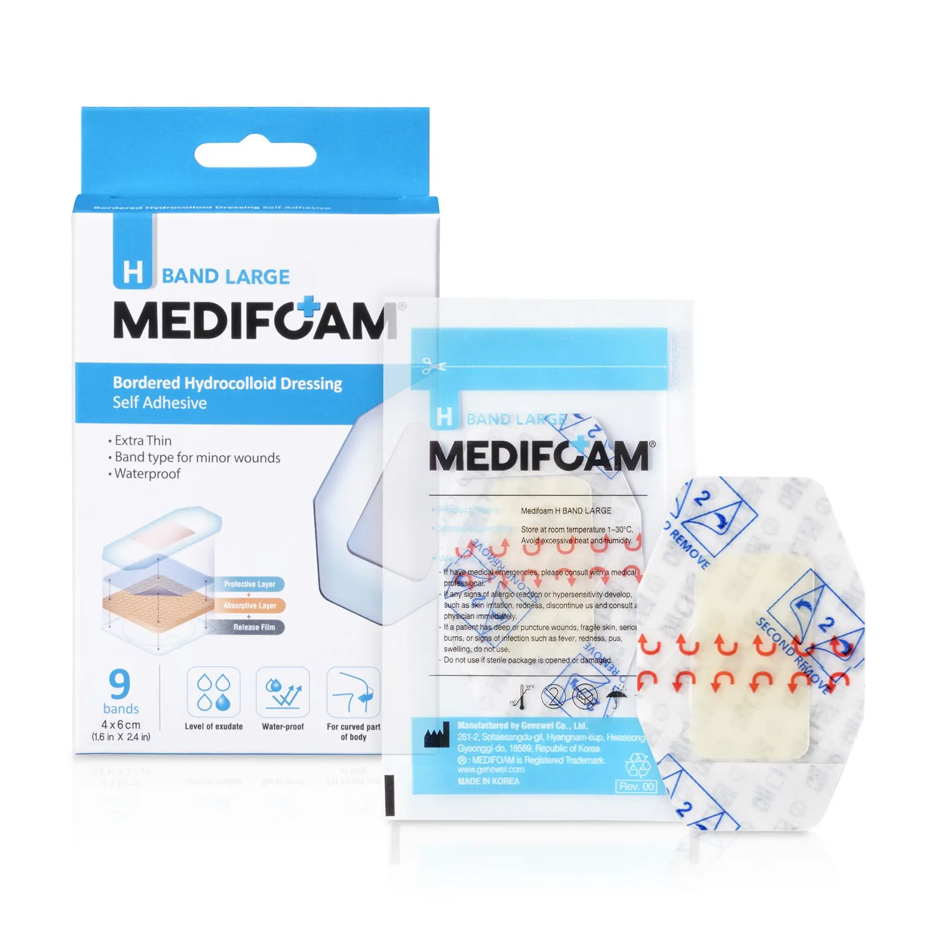 Medifoam Self-Adhesive Hydrocolloid Bandage Pads – Ultra-Thin Waterproof Healing Patches 9 Sheets (1.6" × 2.4") - Image 8