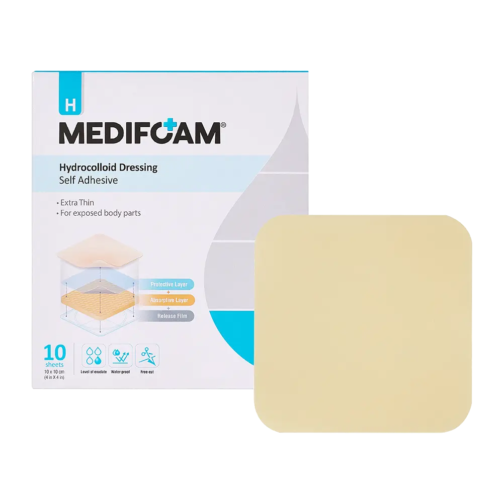 Medifoam Self-Adhesive Hydrocolloid Bandage Pads – Ultra-Thin Waterproof Healing Patches