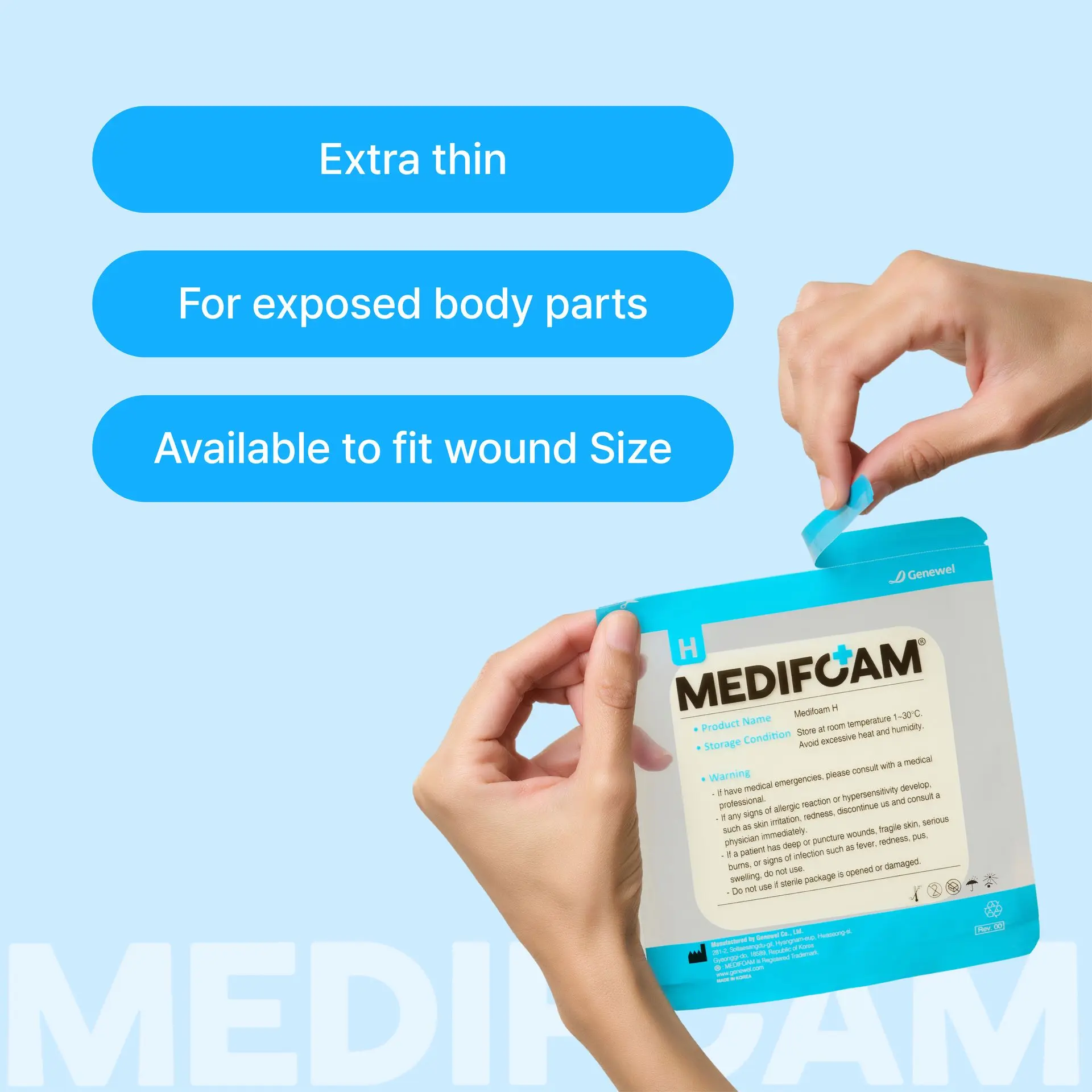 Medifoam Self-Adhesive Hydrocolloid Bandage Pads – Ultra-Thin Waterproof Healing Patches - Image 3