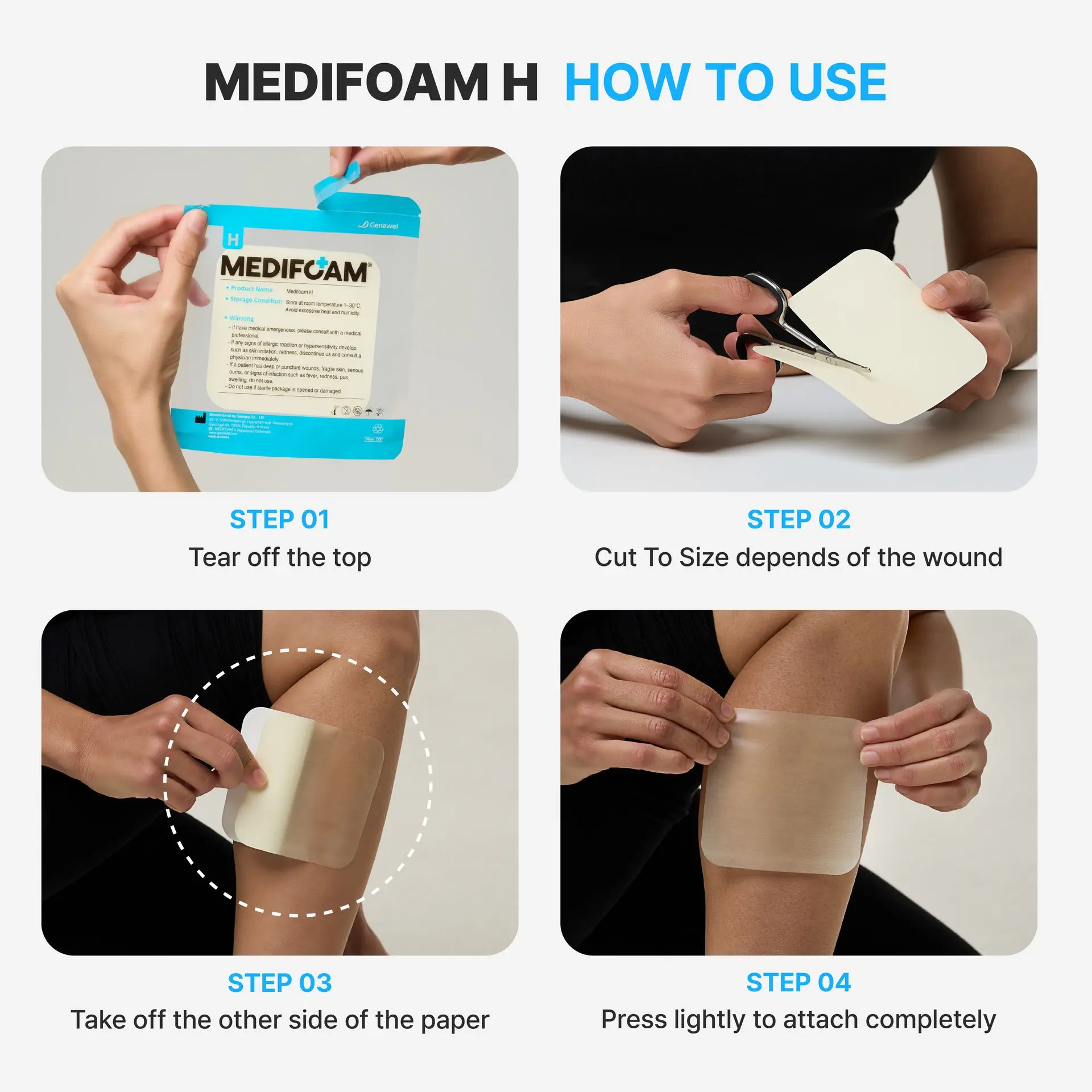 Medifoam Self-Adhesive Hydrocolloid Bandage Pads – Ultra-Thin Waterproof Healing Patches - Image 4