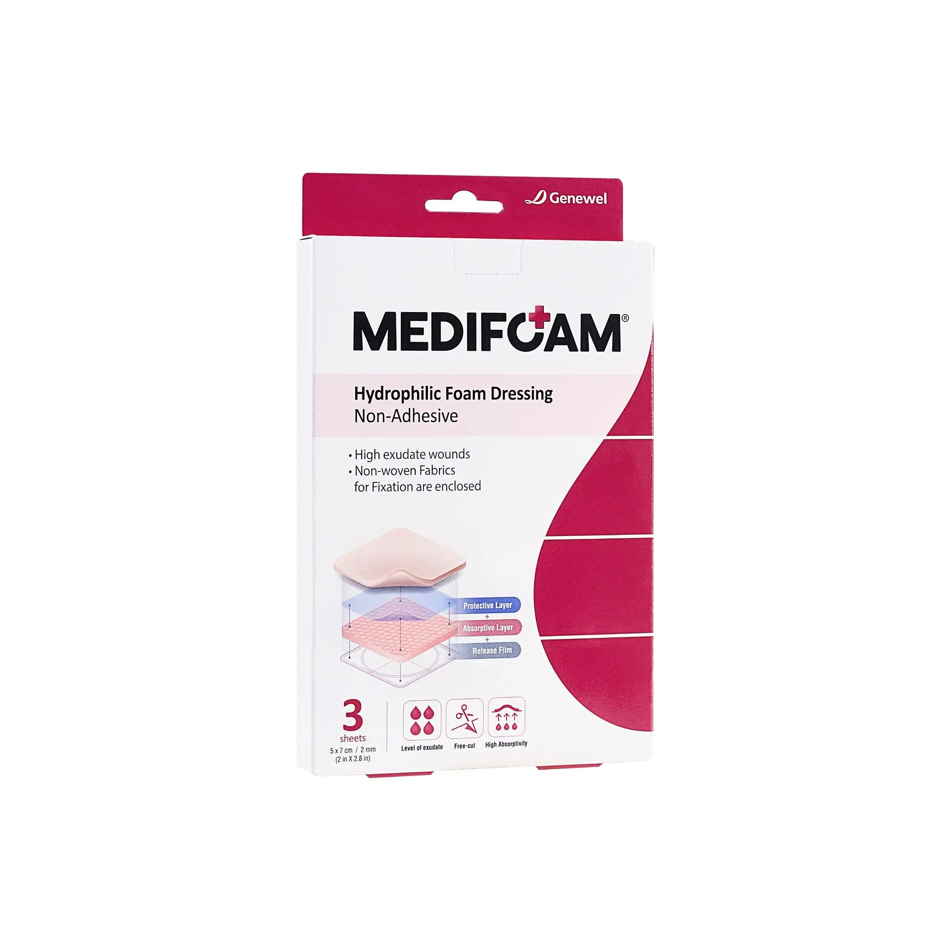 Medifoam Non-Adhesive Hydrocolloid Wound Dressing Pads (2" × 3") - Image 10