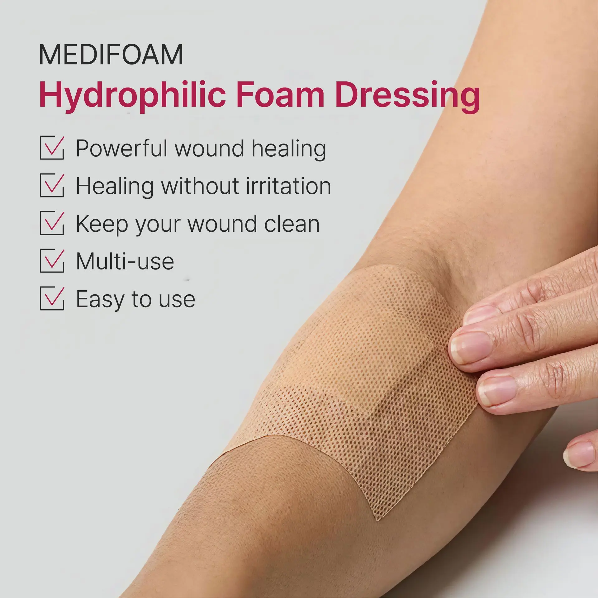 Medifoam Non-Adhesive Hydrocolloid Wound Dressing Pads (2" × 3") - Image 3