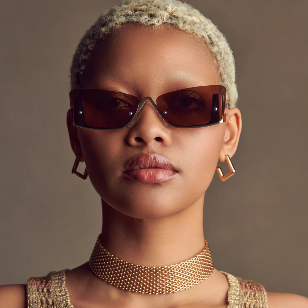 Mad Shade Semi-Rimless Rectangular Tinted Sunglasses #59 - Image 2