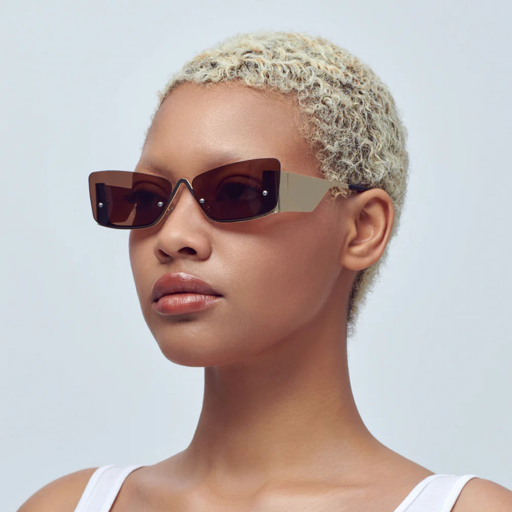 Mad Shade Semi-Rimless Rectangular Tinted Sunglasses #59 - Image 3
