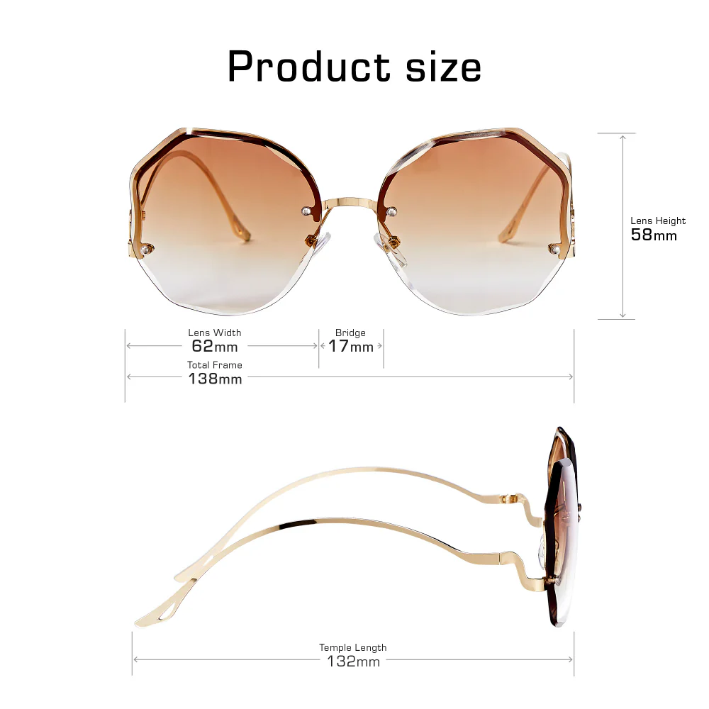 Mad Shade Semi-Rimless Round Tinted Sunglasses #48 - Image 5