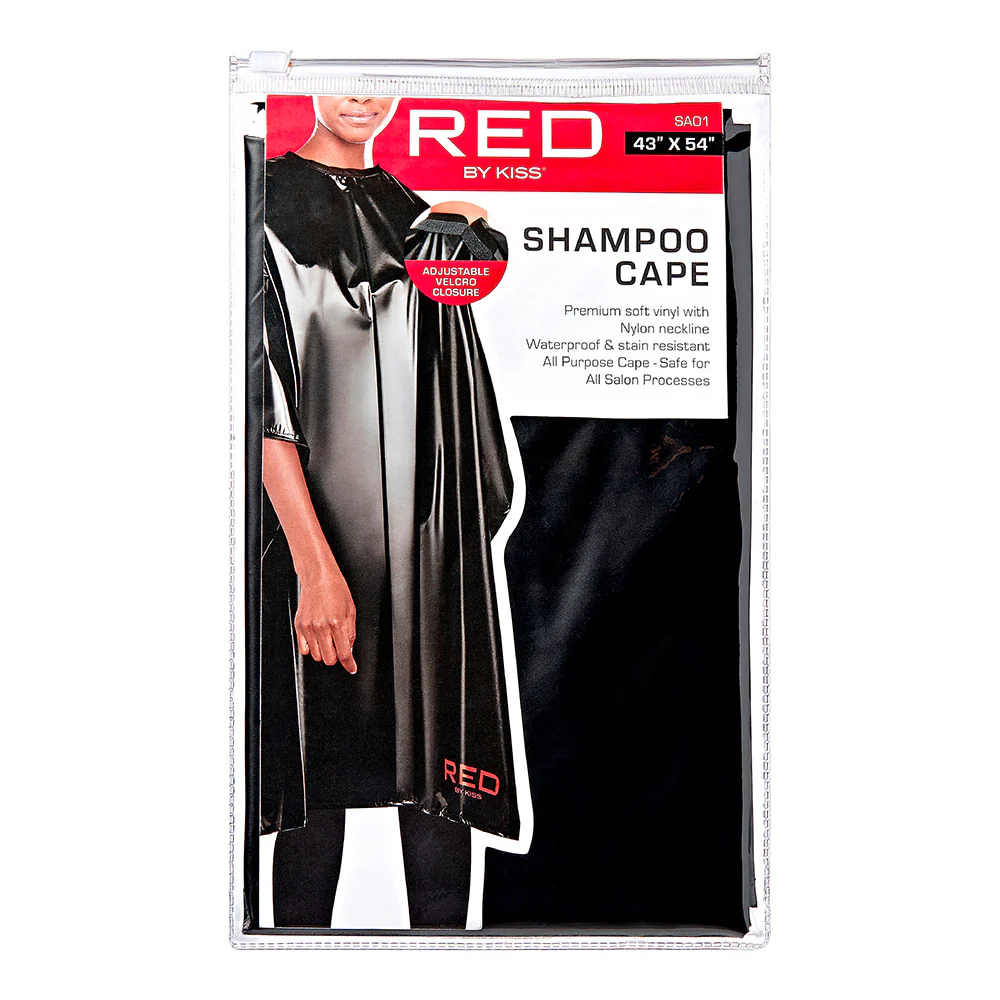 RED by KISS Shampoo Soft Vinyl Cape - Black - Image 2