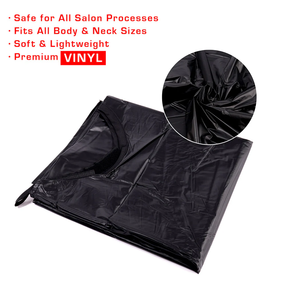 RED by KISS Shampoo Soft Vinyl Cape - Black - Image 5