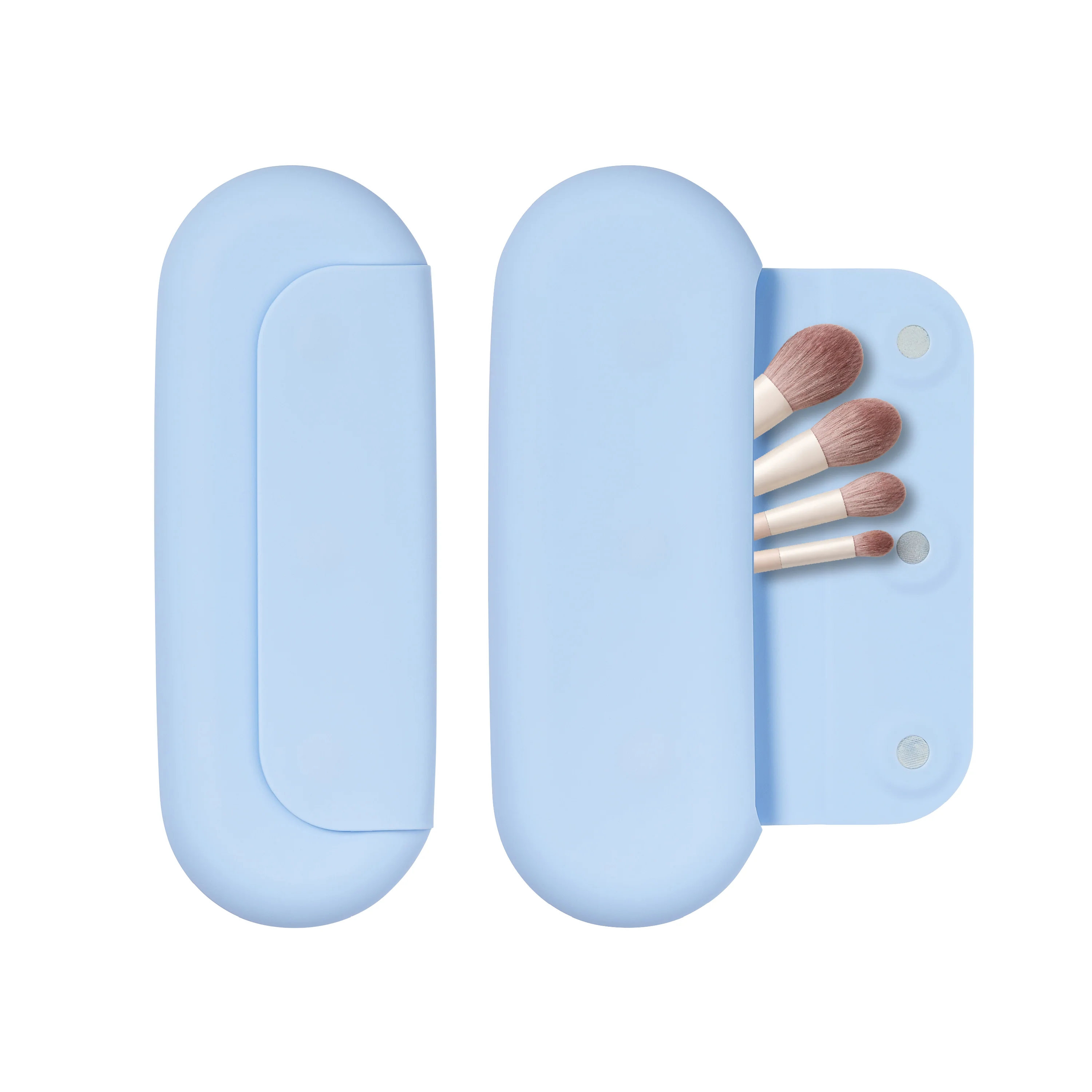 éclat Silicone Makeup Brush Travel Holder 3-in-1 Magnetic Pouch & Cleaner Mat - Image 15